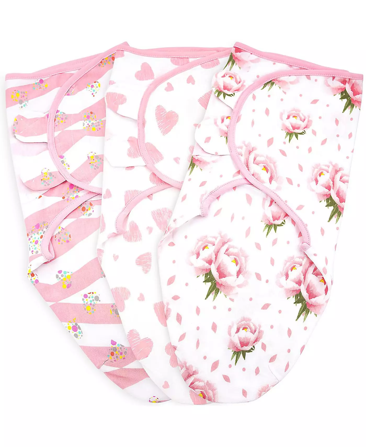 Bublo Baby Baby Baby Пеленальное одеяло для девочек, 3 шт. в упаковке, большие пеленки для новорожденных 3-6 месяцев, регулируемый спальный мешок для пеленания