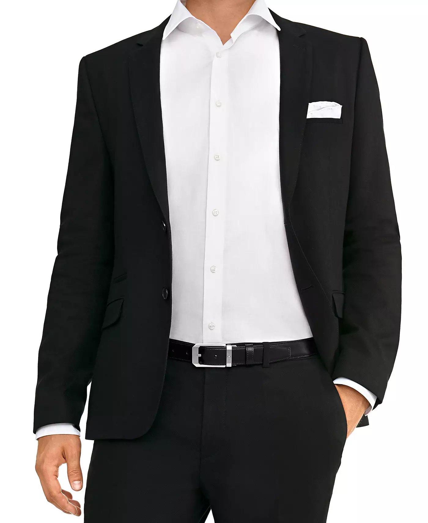 Мужской кожаный ремень Montblanc с пряжкой-булавкой