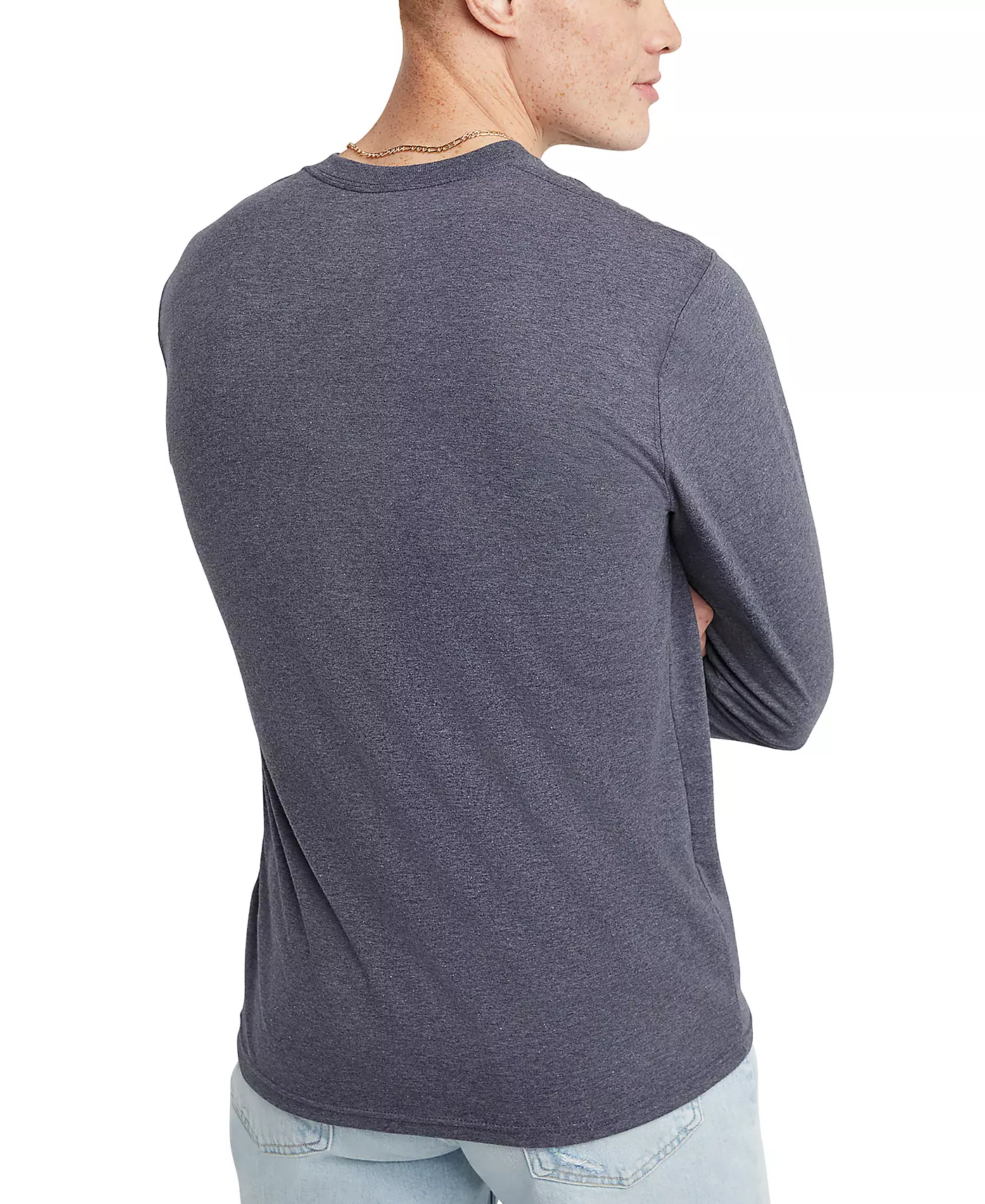 Мужская футболка Hanes Originals Tri-Blend с длинным рукавом Henley