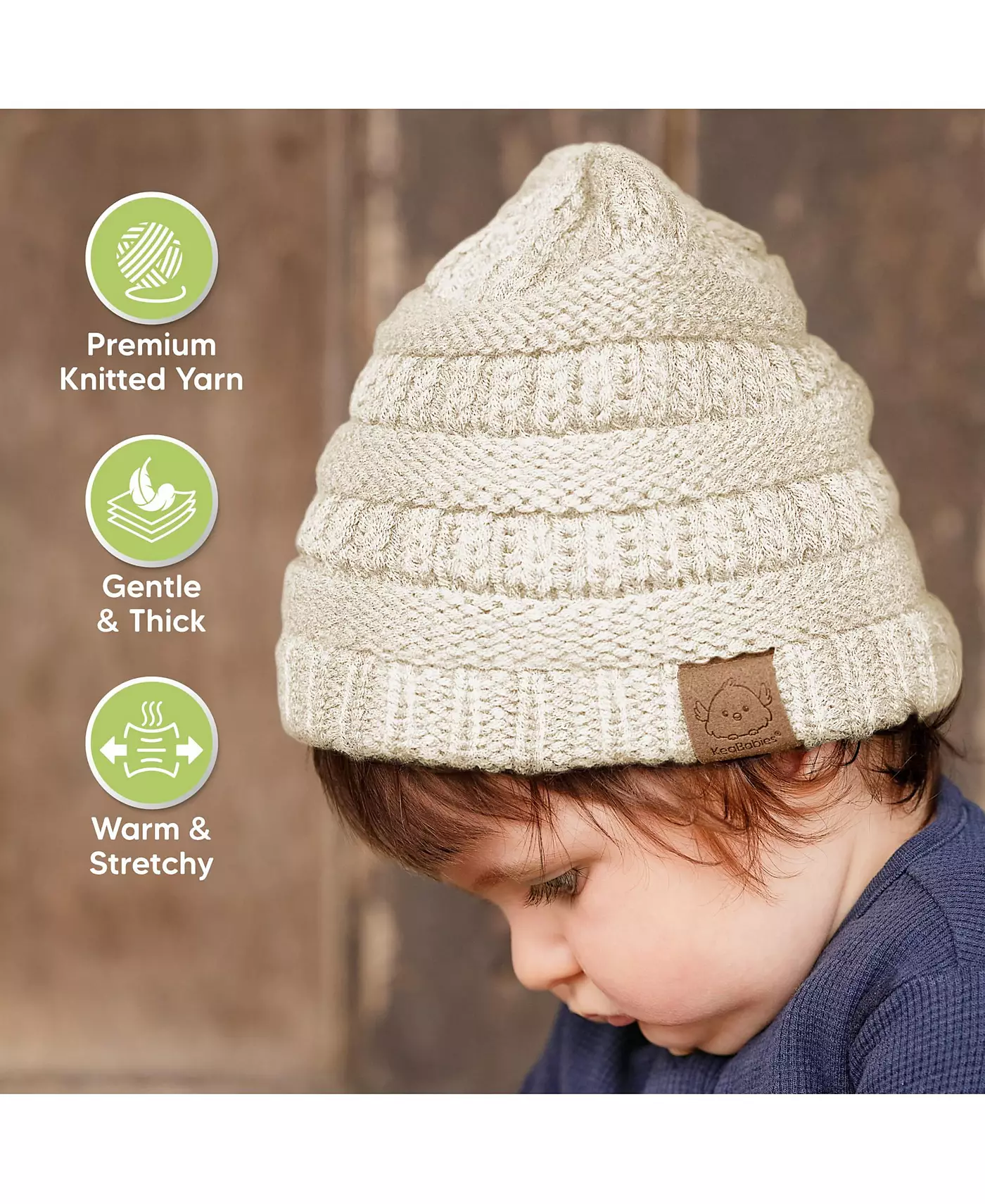 KeaBabies 3 пары теплых детских шапок, детские шапки 0-36 месяцев, детские зимние шапки для новорожденных, младенцев, малышей, мальчиков, девочек