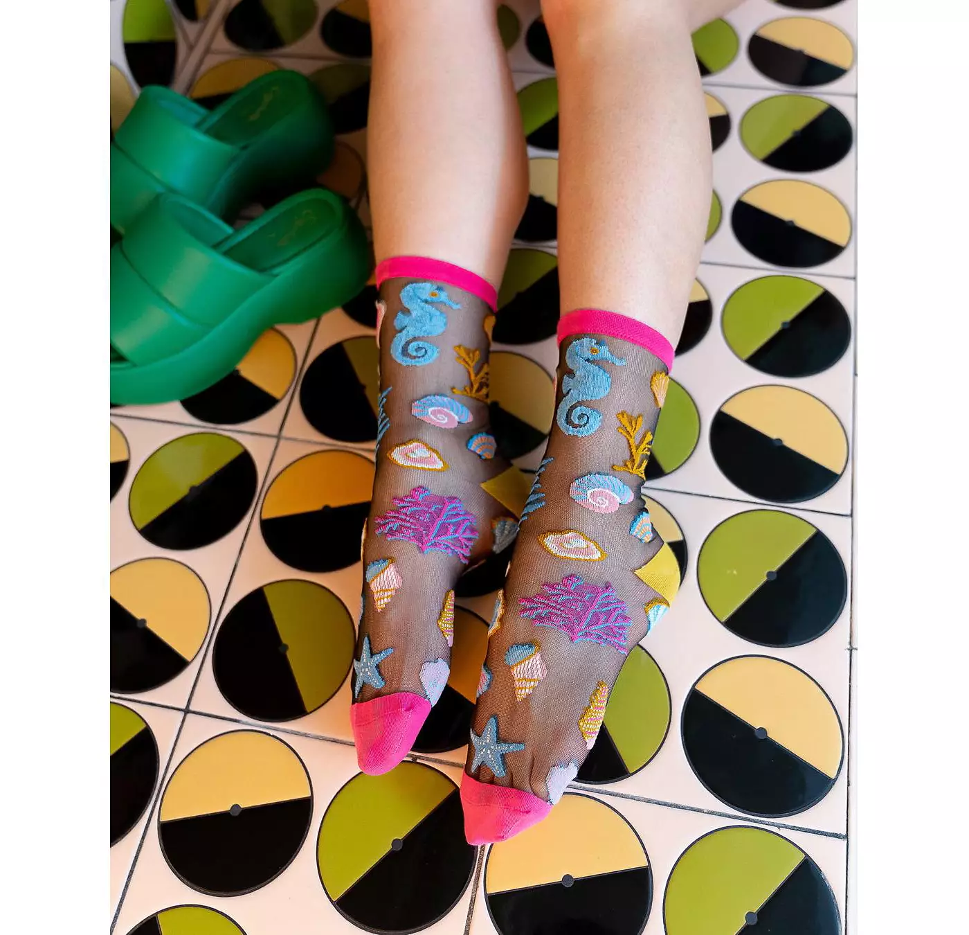 Носки Candy женские Under the Sea черные прозрачные носки