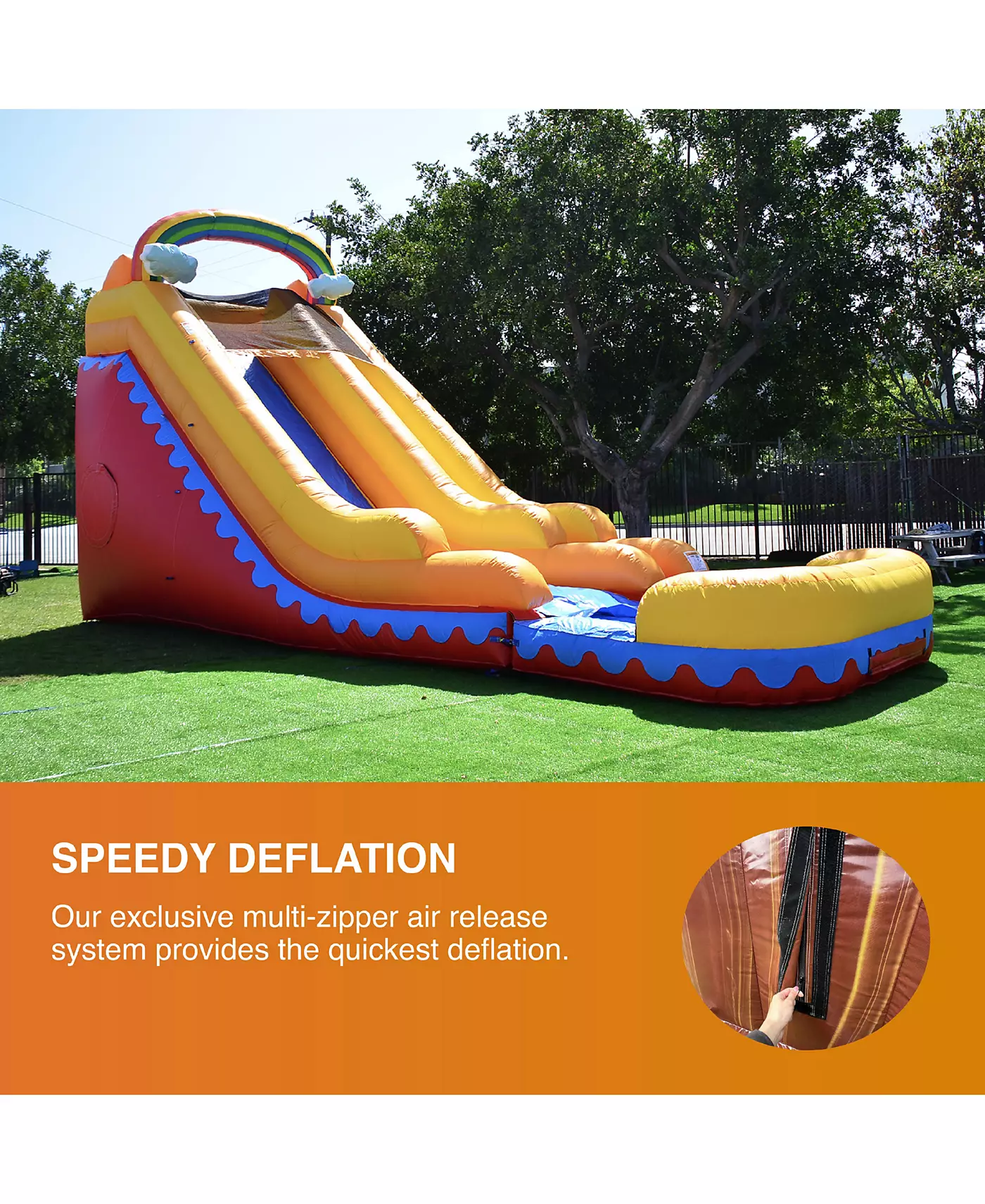 Jumporange Коммерческий надувной 18-футовый Радужный Облако Супер Вечеринка Водная Горка, 100% ПВХ-ВИНИЛА С Воздуходувкой