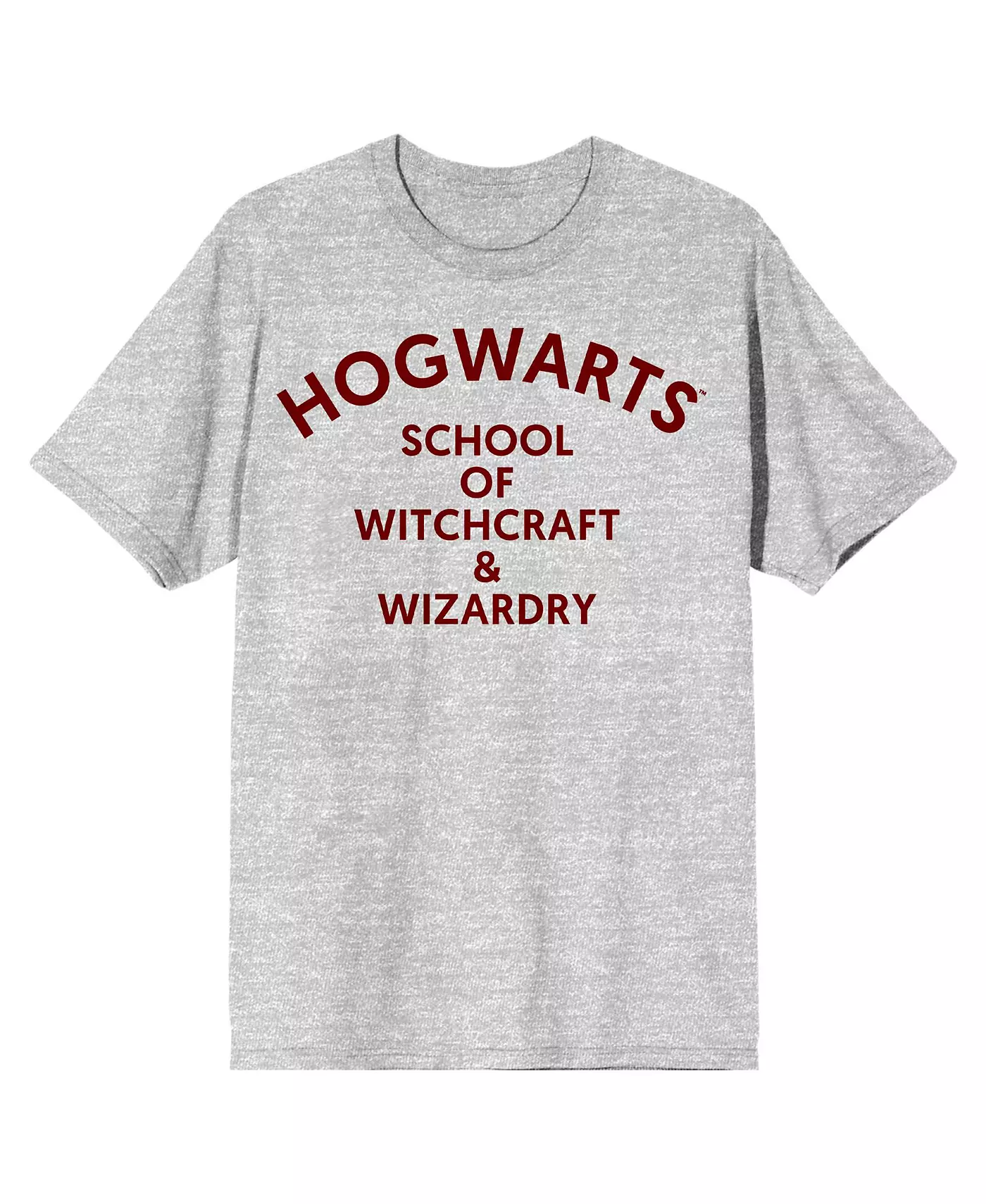 Мужская футболка Harry Potter Hogwarts Simple Text Athletic Heather - большой размер