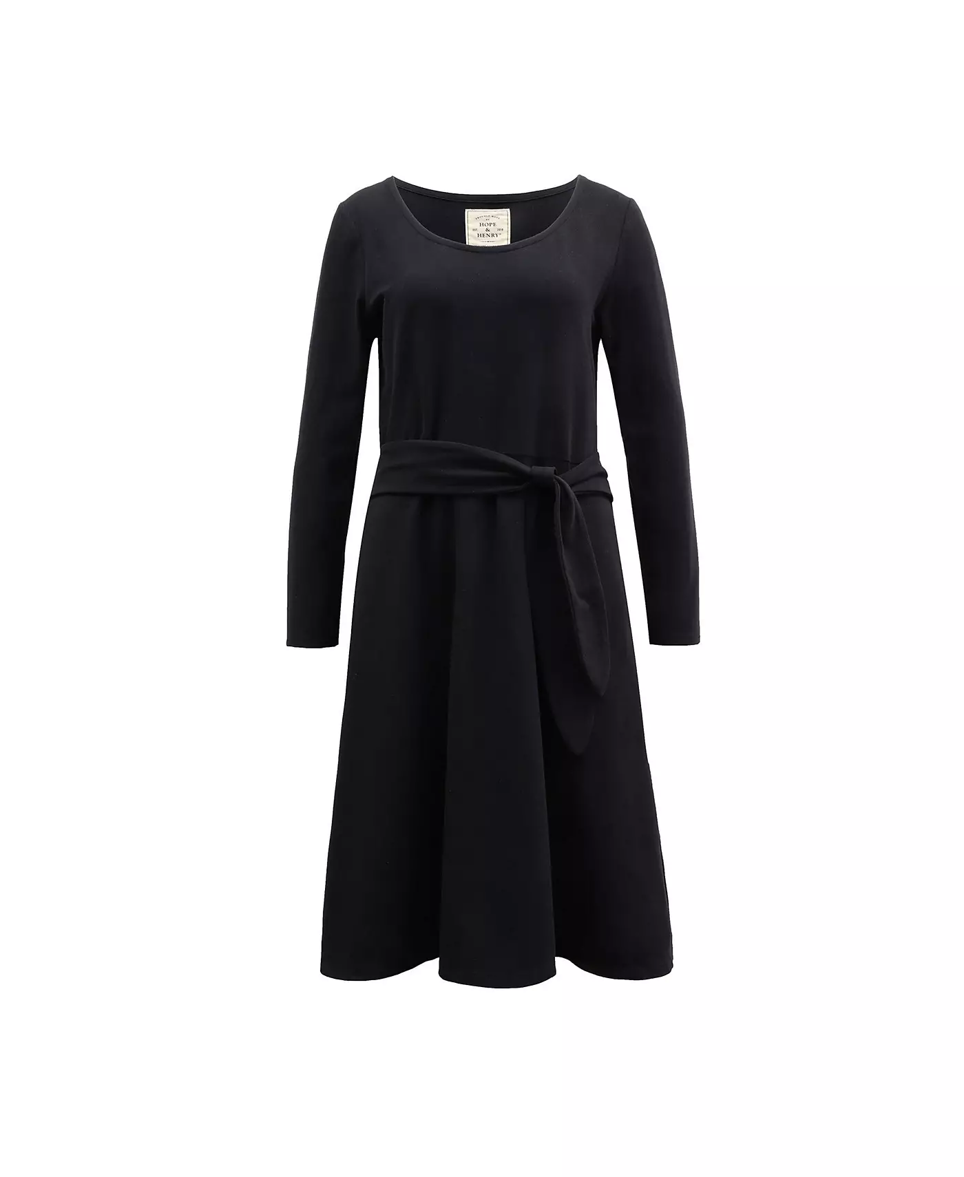 Женское трикотажное платье Hope & Henry с длинными рукавами и завязками на талии