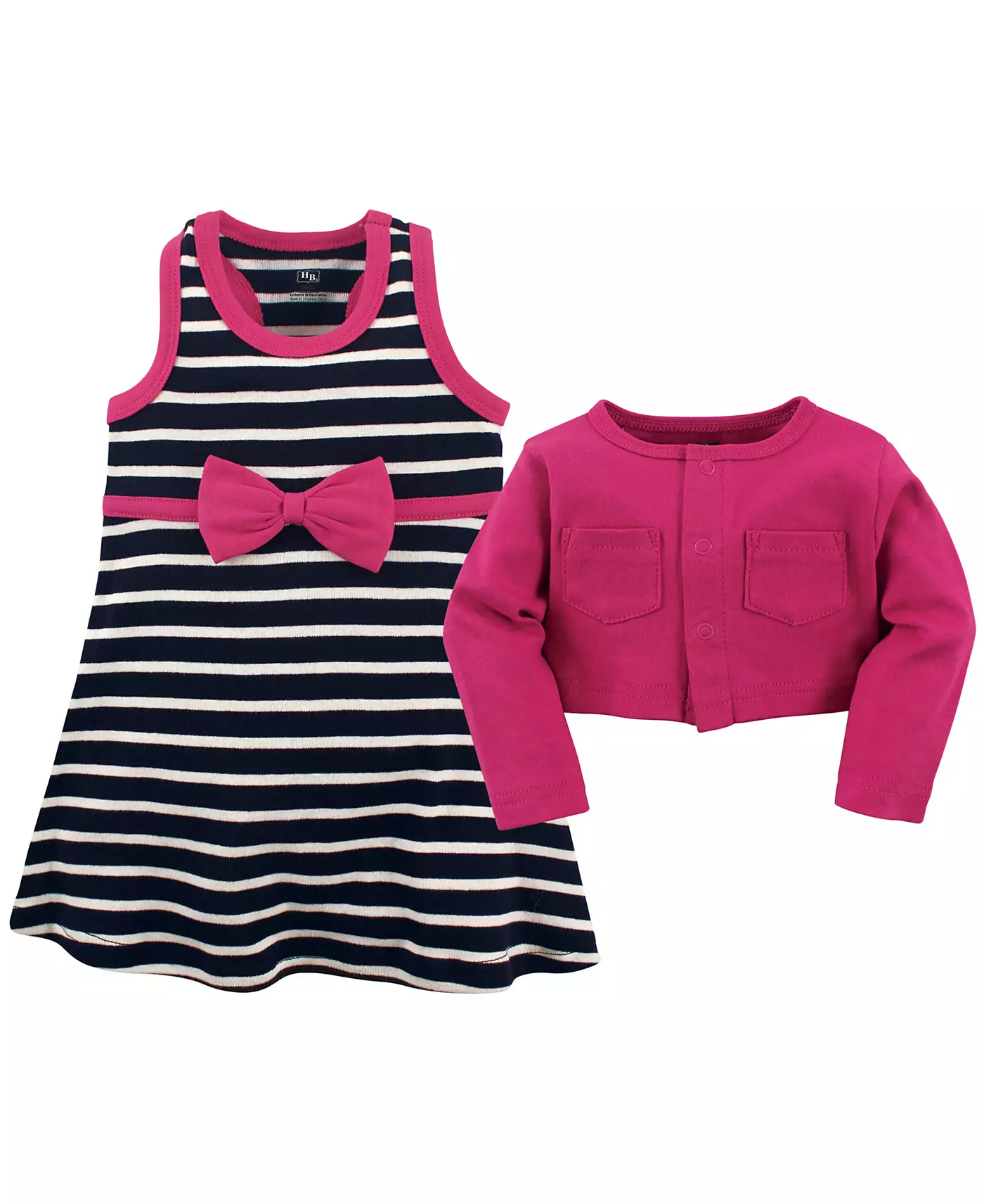 Комплект из 2 предметов: платье и кардиган Hudson Baby для девочек из хлопка