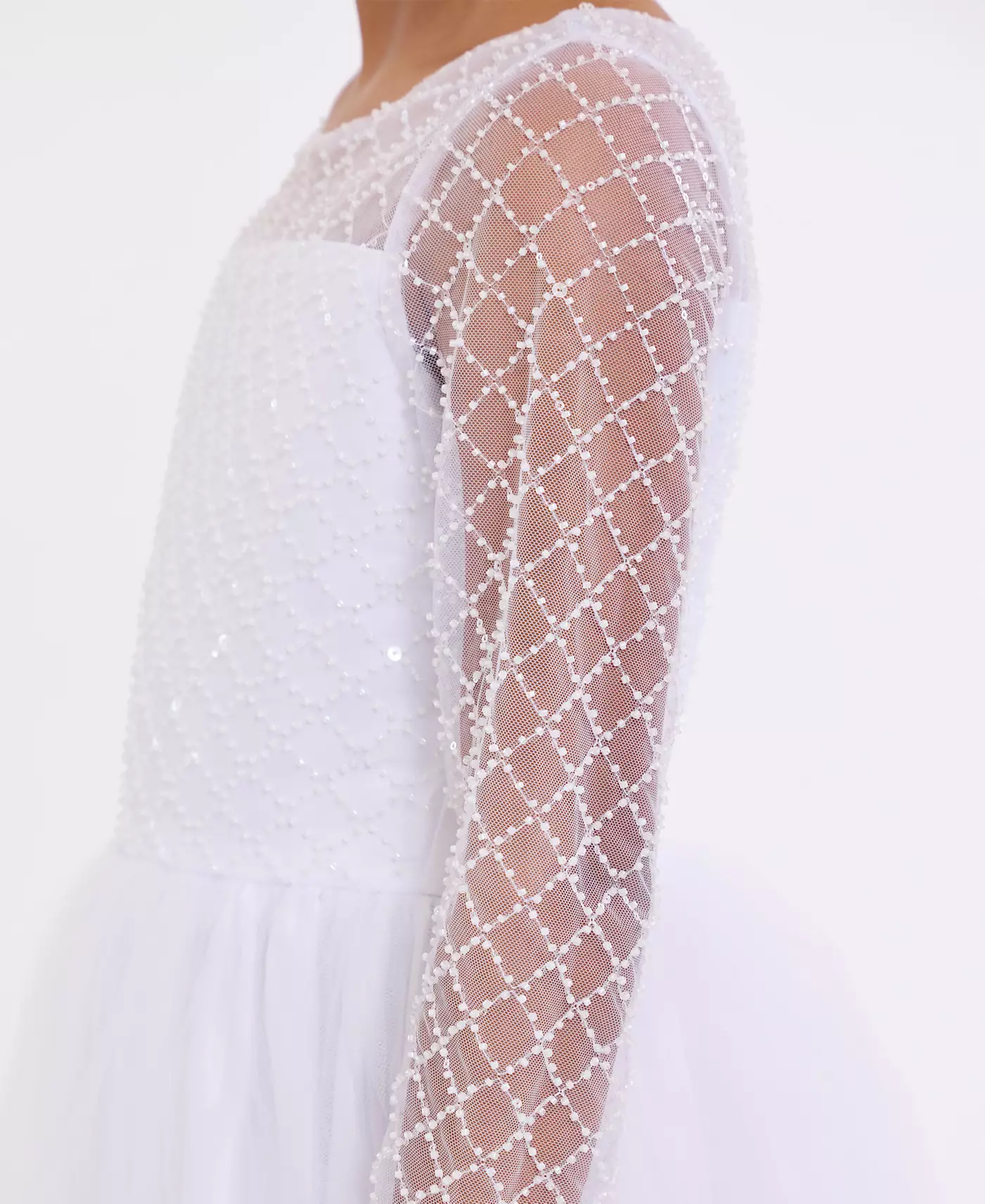 Платье Bonnie Jean для больших девочек с решеткой и бисером для первого причастия