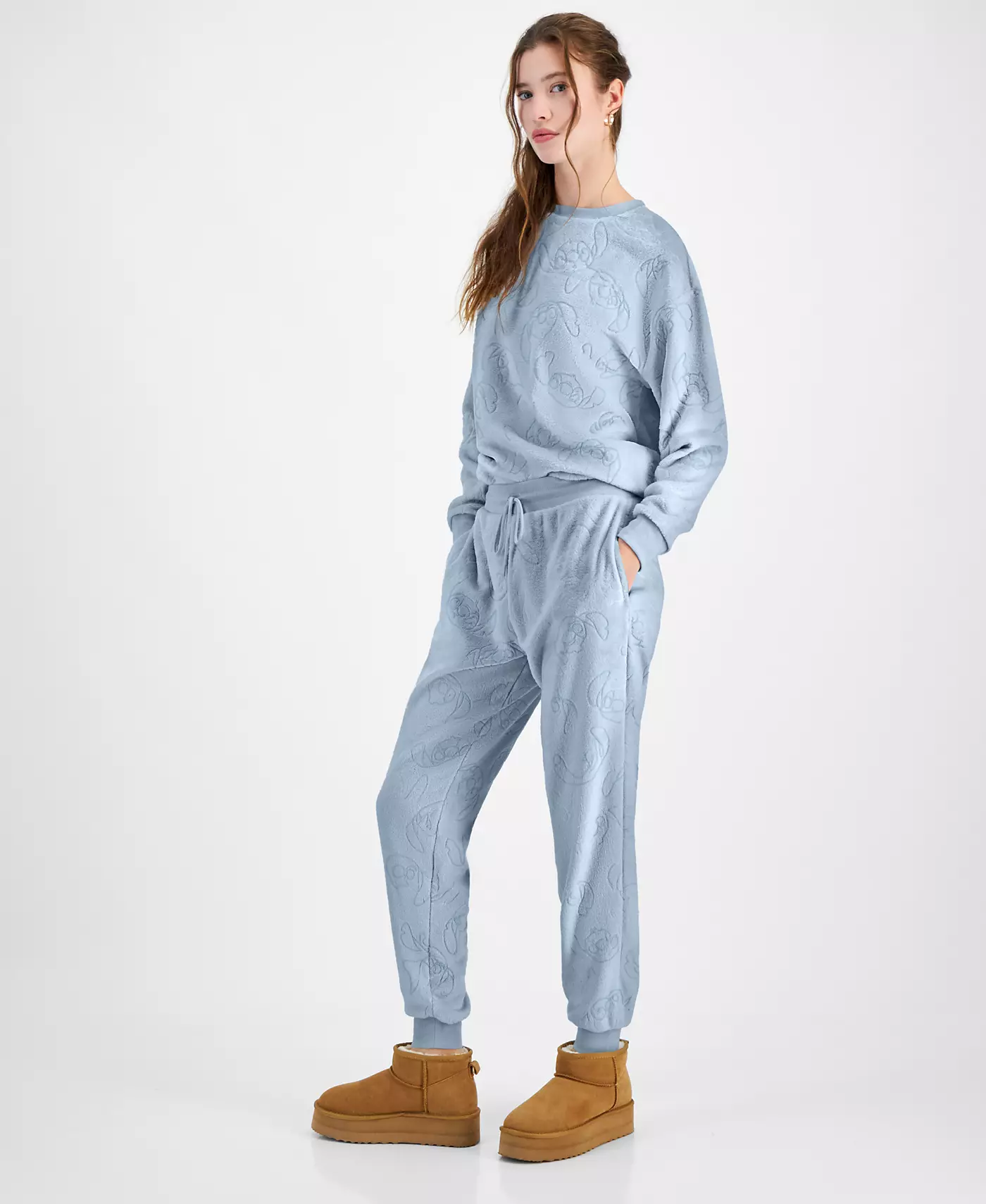 Свитшот Disney Juniors' Stitch с тиснением из велюра