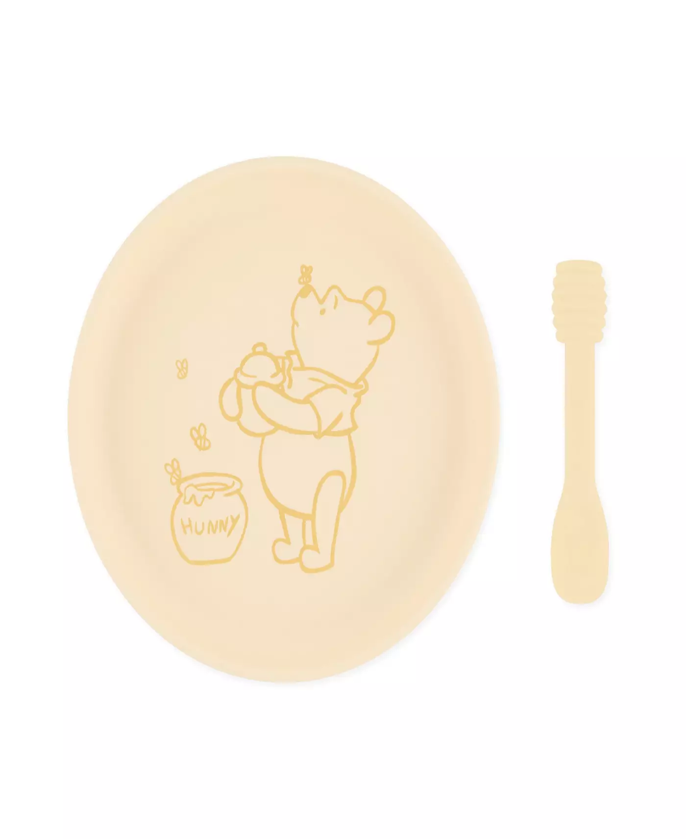 Bumkins Силиконовый Disney Винни Пух Тарелка + Ложка Набор