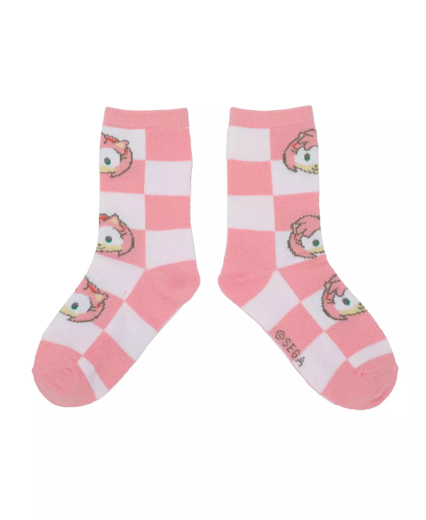 Sonic The Hedgehog Girls 3D Plush Sonic & Amy Head Youth 2-Pair Crew Socks