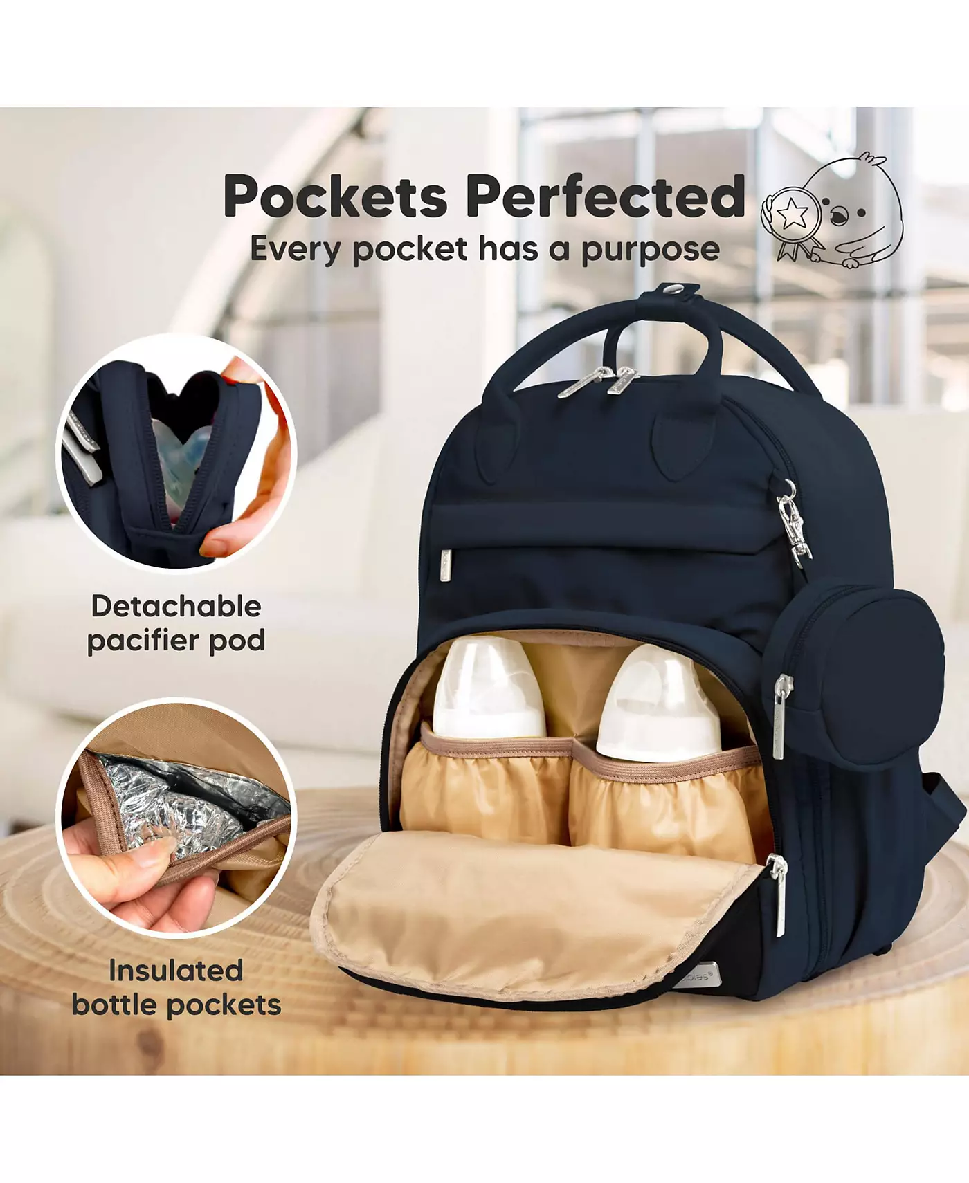 Рюкзак-сумка для подгузников KeaBabies Play поставляется с переносным пеленальным столиком, детской сумкой для мамы, необходимыми вещами для путешествий с ребенком