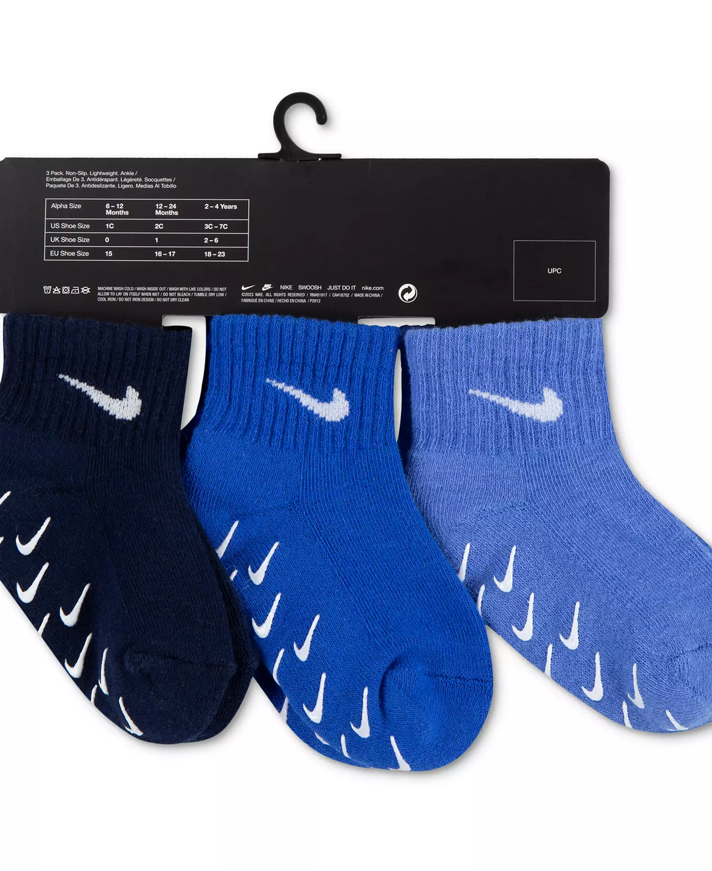 Носки Nike для малышей и малышей с логотипом Gripper, 3 упаковки