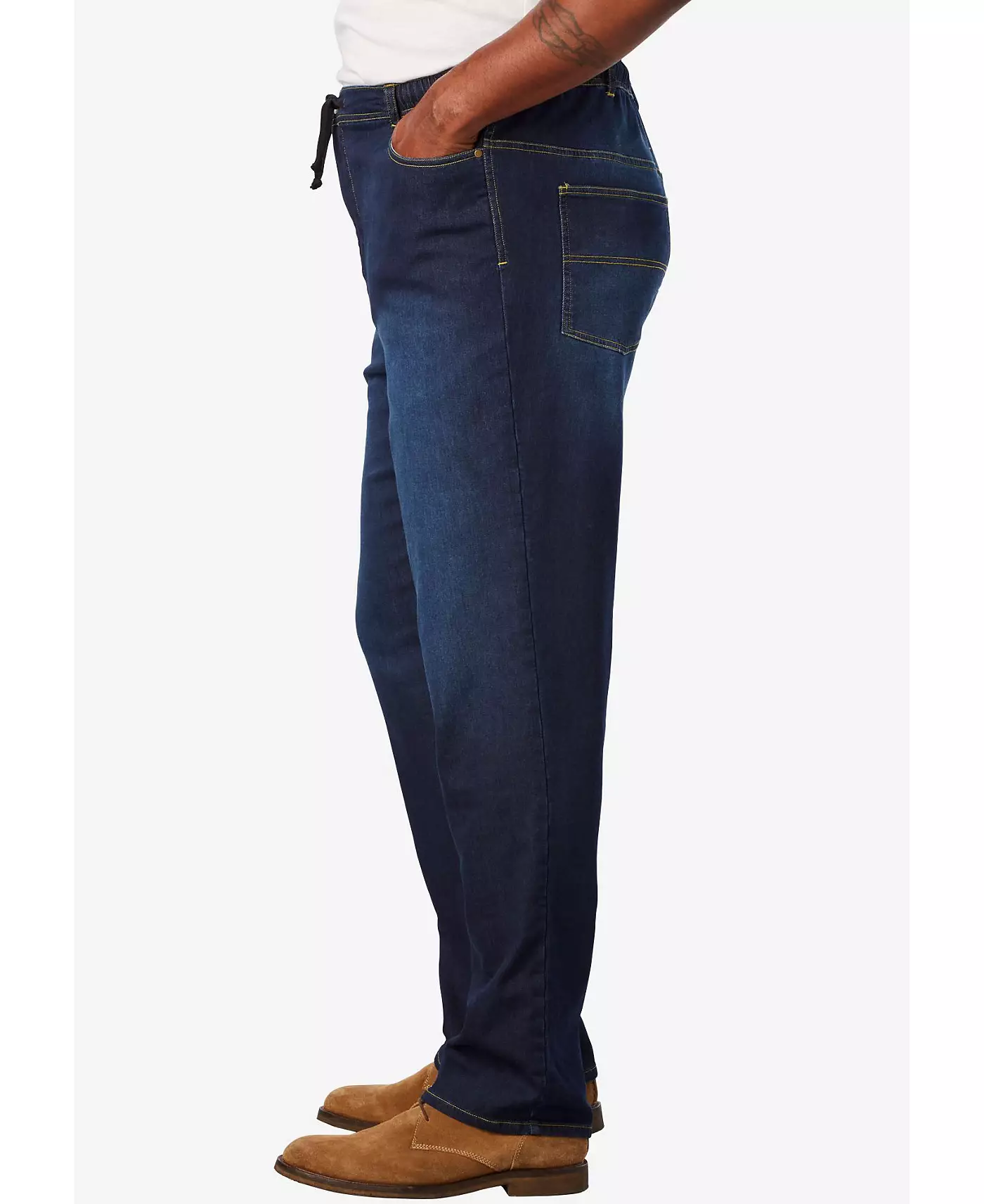 Спортивные брюки свободного кроя с 5 карманами KingSize Big & Tall в джинсовом стиле