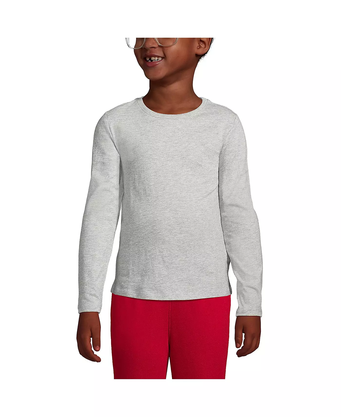 Футболка школьной формы для девочек Lands' End с длинным рукавом Essential