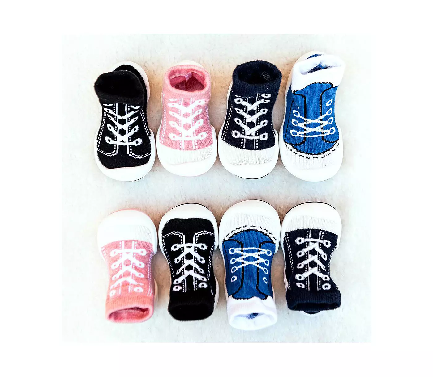 Komuello Младенческая Девочки Мальчик Дышащие Моющиеся Нескользящие Носки Кроссовки - Черный