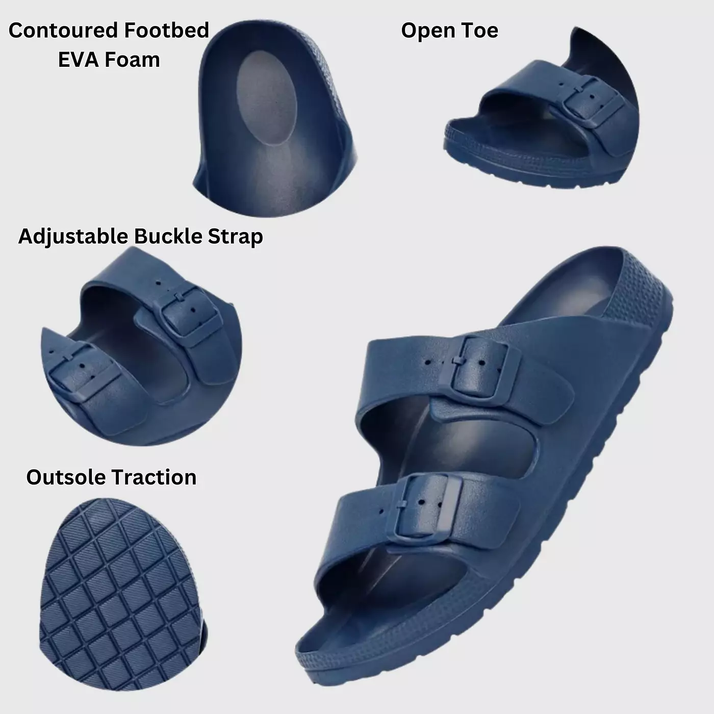 Мужские сандалии Alpine Swiss с двойным ремешком EVA Slide Sole Flat Casual Comfort Shoes