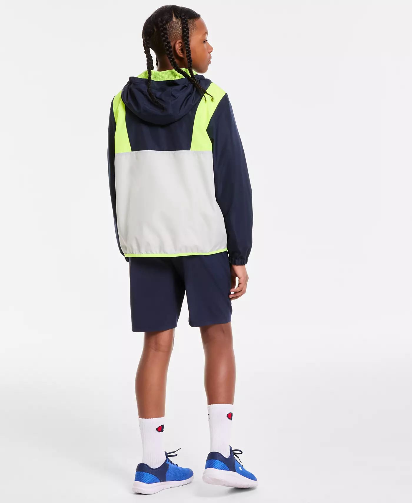 Ветровка Champion Big Boys, фирменная футболка и тканые шорты