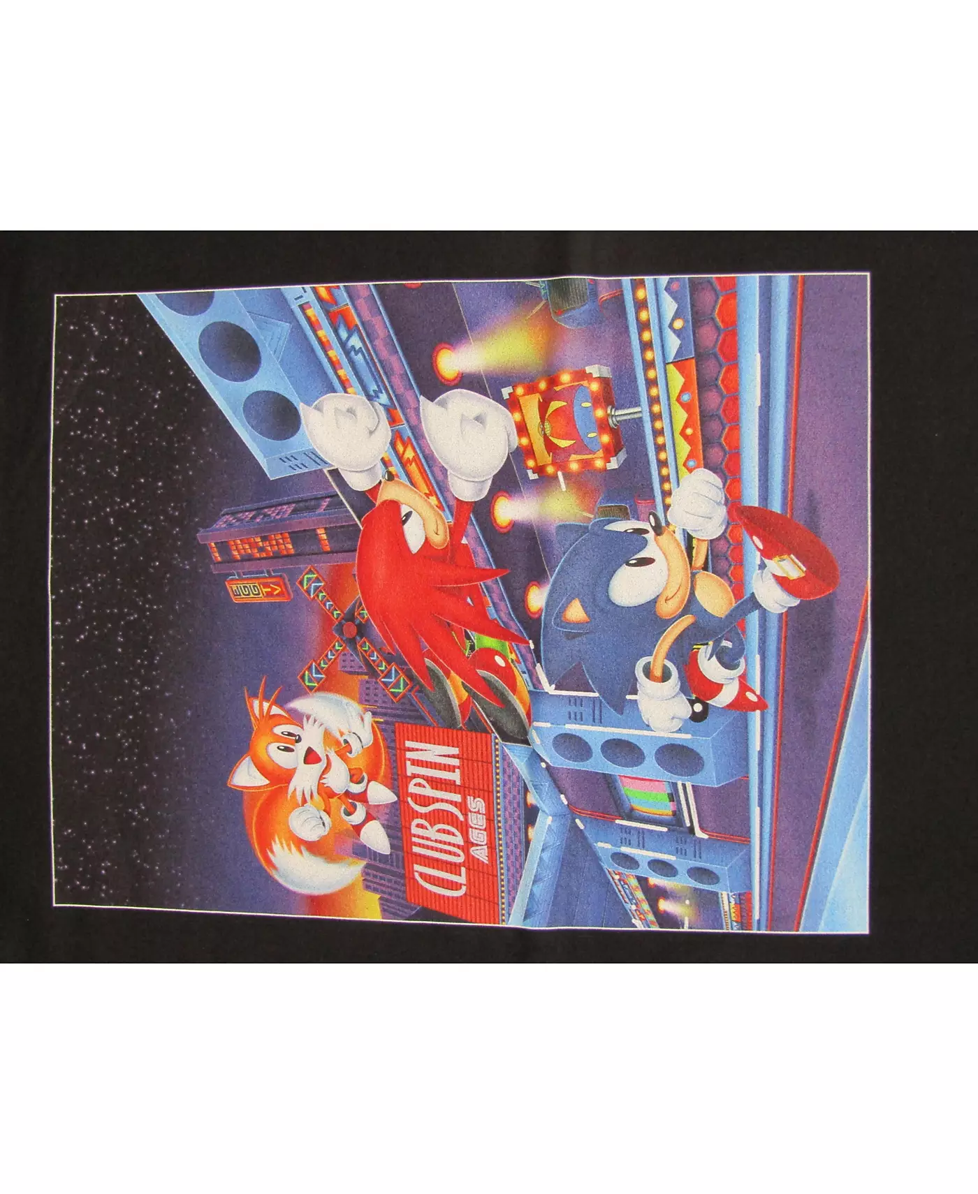 Мужская футболка Sonic The Hedgehog Sonic Mania Game Tails, Sonic, Knuckles the Echidna Black Graphic Tee-3XL