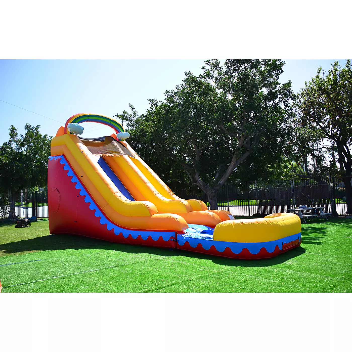 Jumporange Коммерческий надувной 18-футовый Радужный Облако Супер Вечеринка Водная Горка, 100% ПВХ-ВИНИЛА С Воздуходувкой