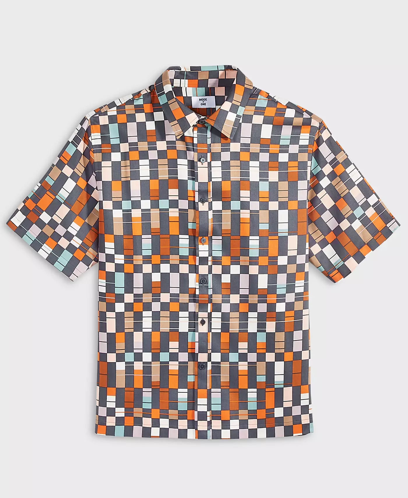 Мужская рубашка в клетку в стиле ретро с короткими рукавами и застежкой на пуговицы спереди, эксклюзивно в Macy's