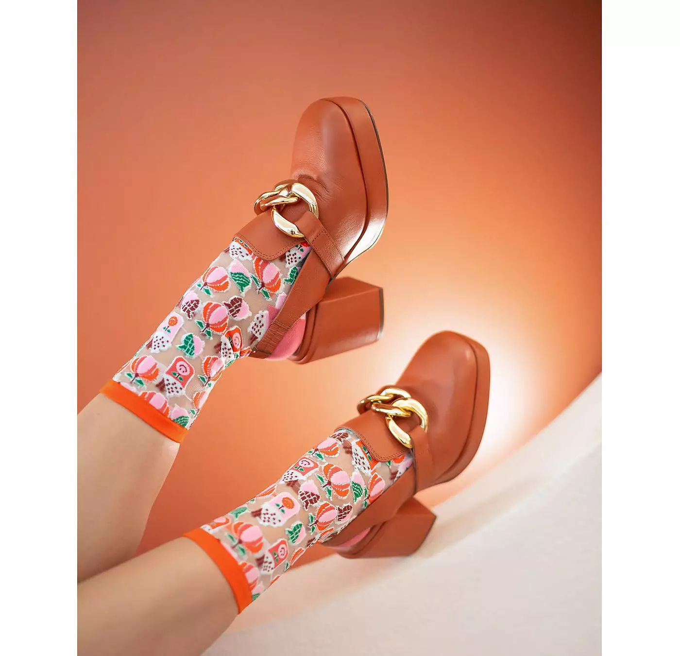 Носки Candy женские тыквенные пряные прозрачные носки