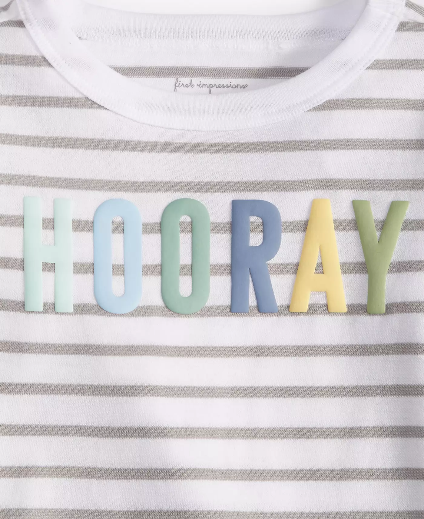 Футболка с длинными рукавами и принтом «Hooray» для девочек First Impressions Baby Girls, созданная для Macy's