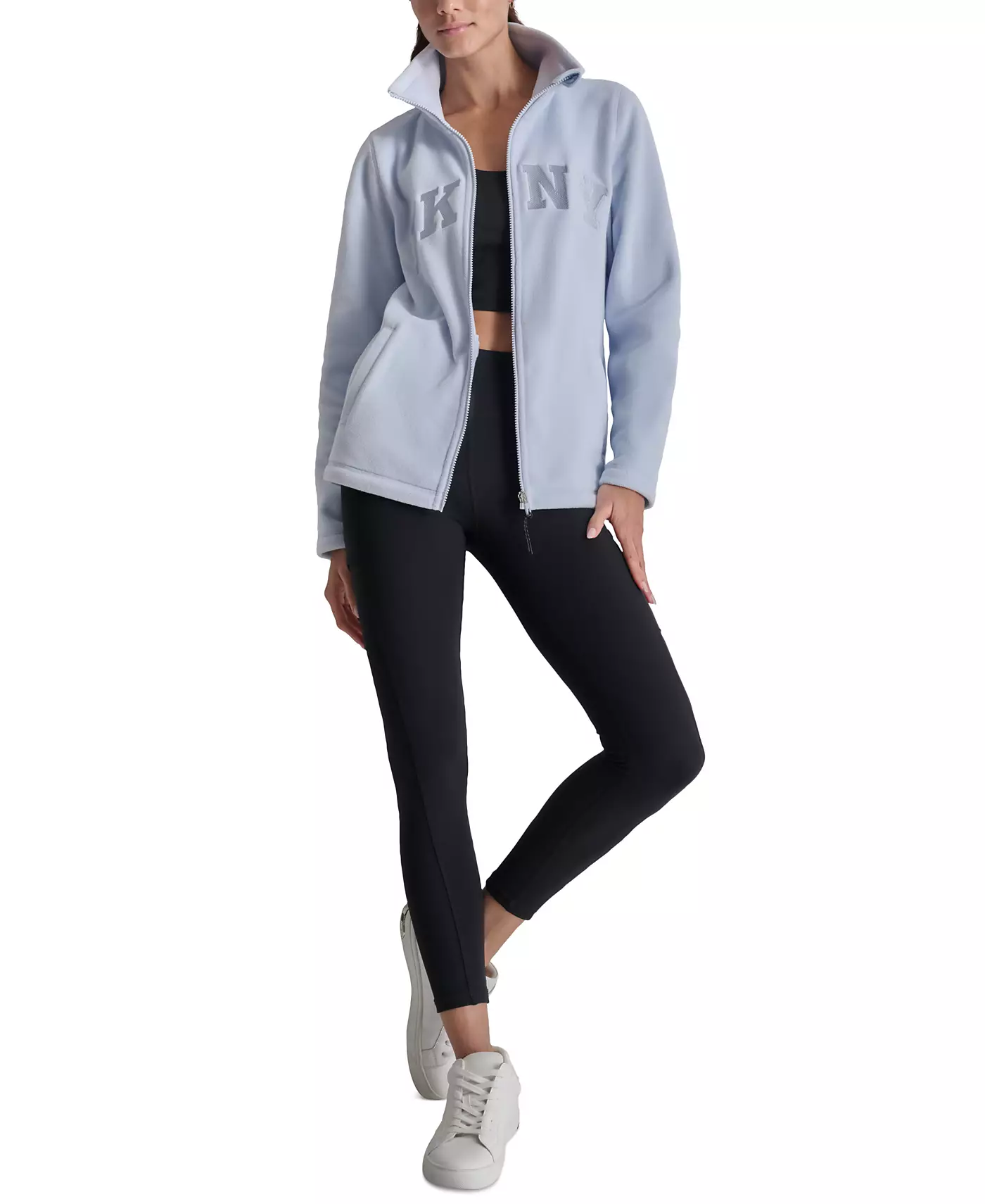 Женская куртка DKNY Sport из технологического флиса с логотипом