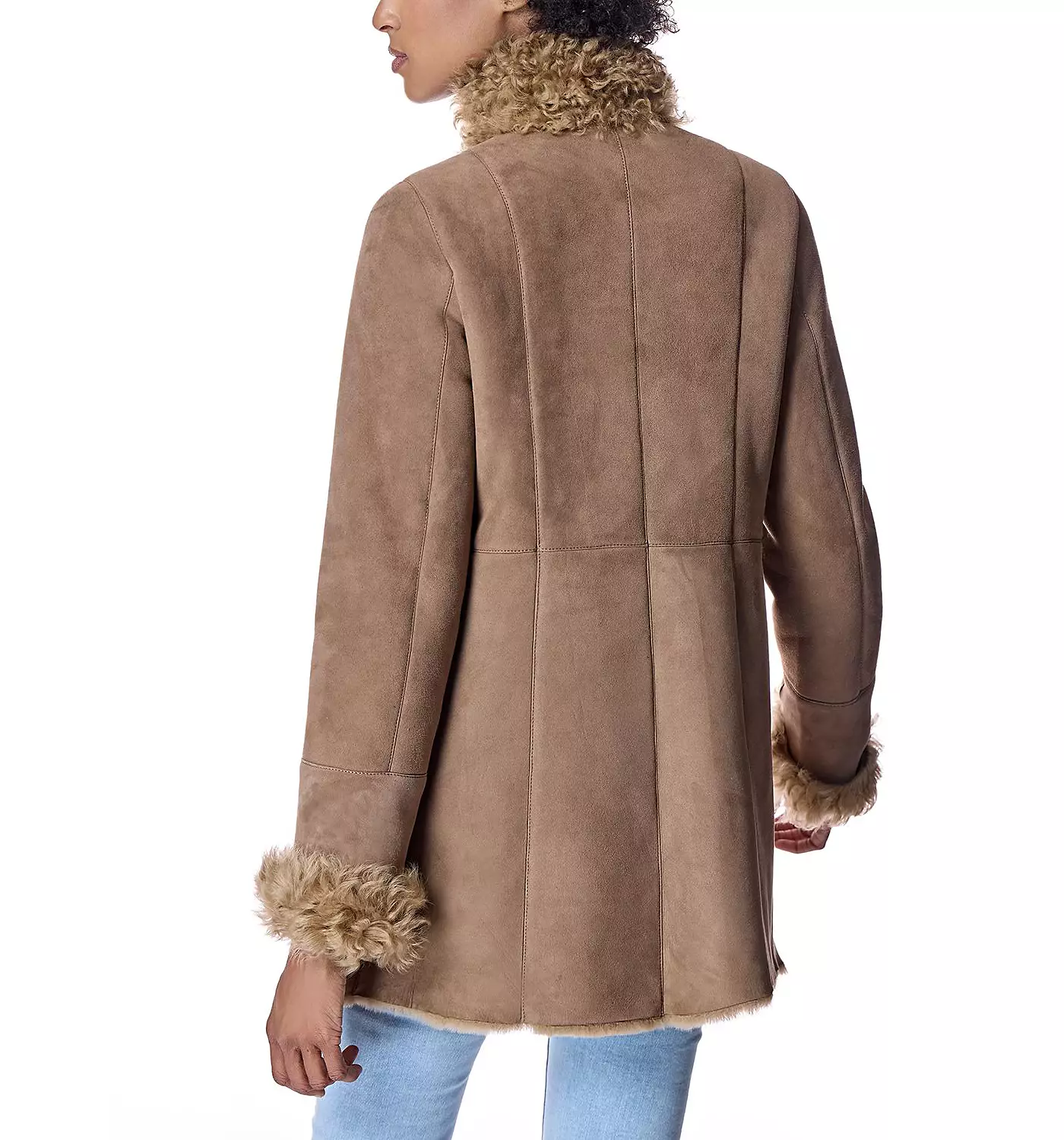 Женская шуба Julia & Stella By Maximilian из овчины с отделкой из кудрявого ягненка