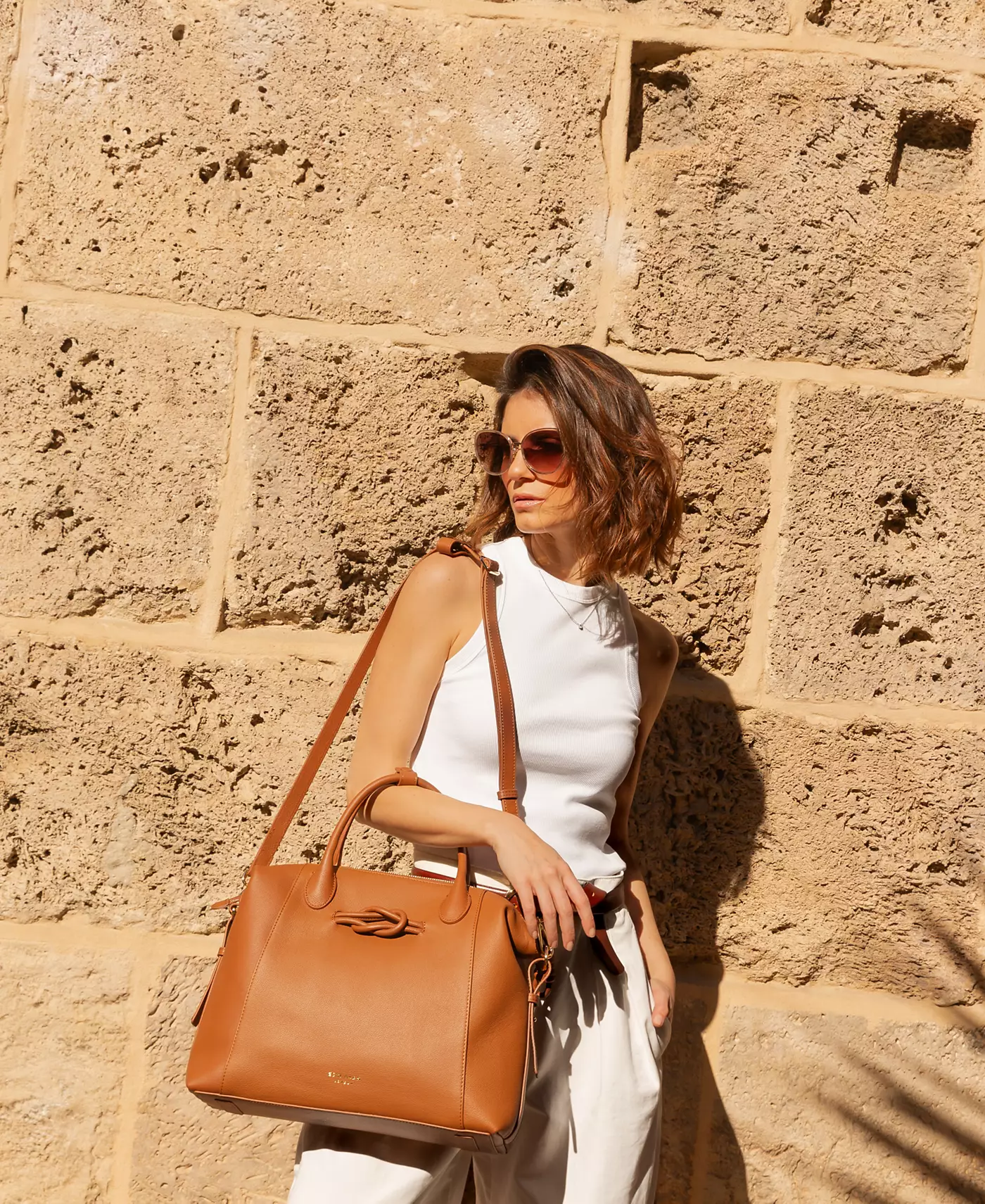 Большой кожаный рюкзак-тоут Esin Akan Wimbledon