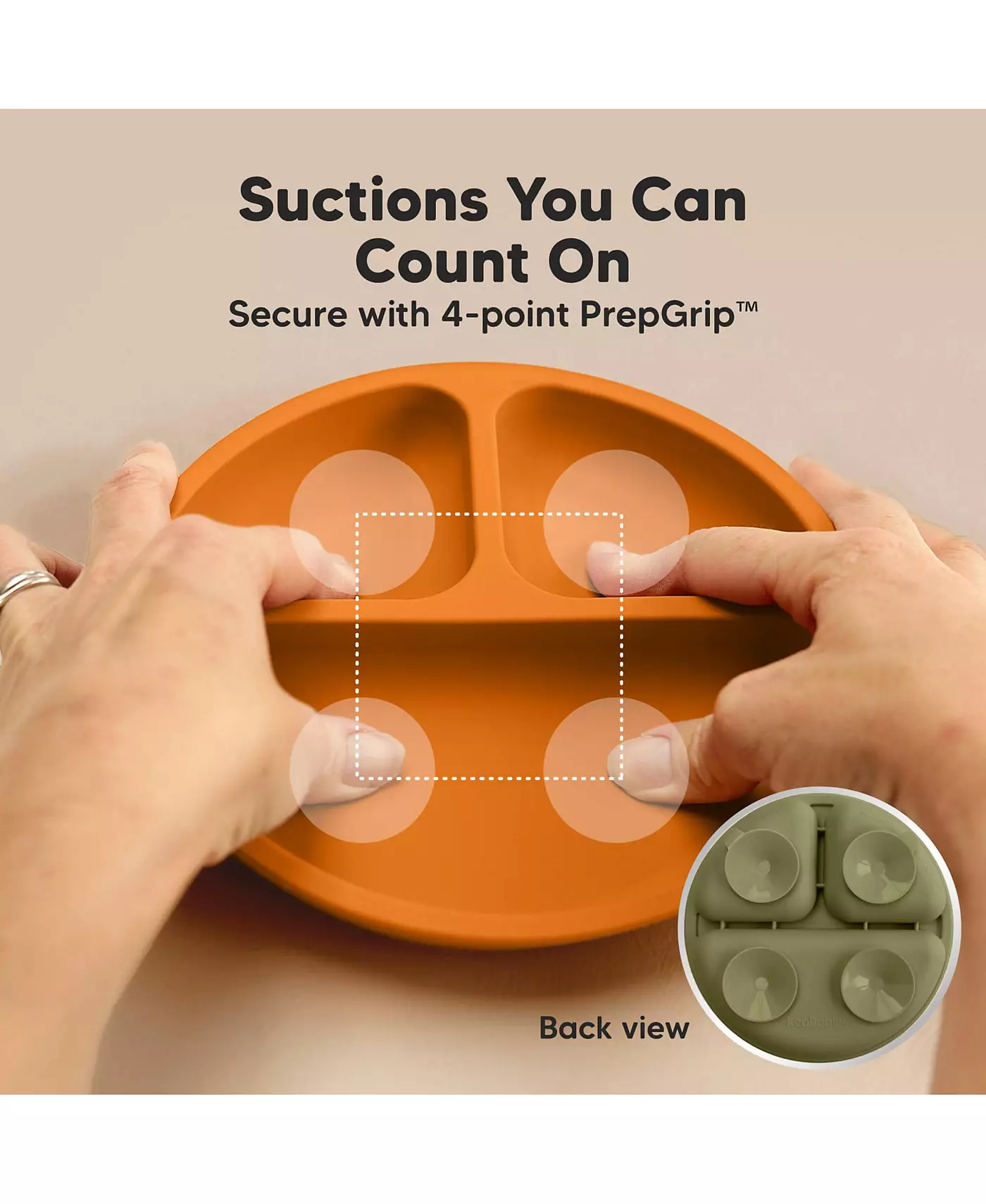 Упаковка из 3 тарелок KeaBabies Prep на присосках с крышками, 100% силикон, детские тарелки с крышкой, без бисфенола А, разделенные детские тарелки