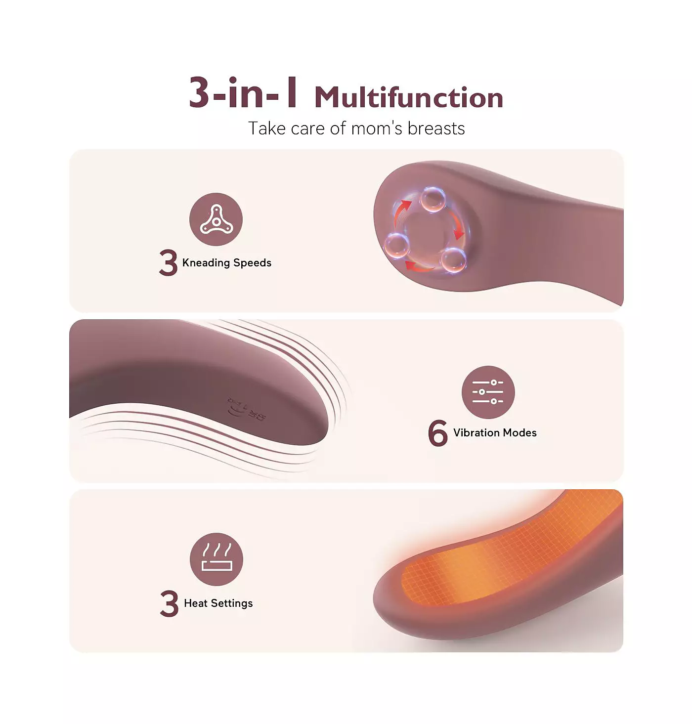 Momcozy 3-в-1 Разминающий массажер для лактации