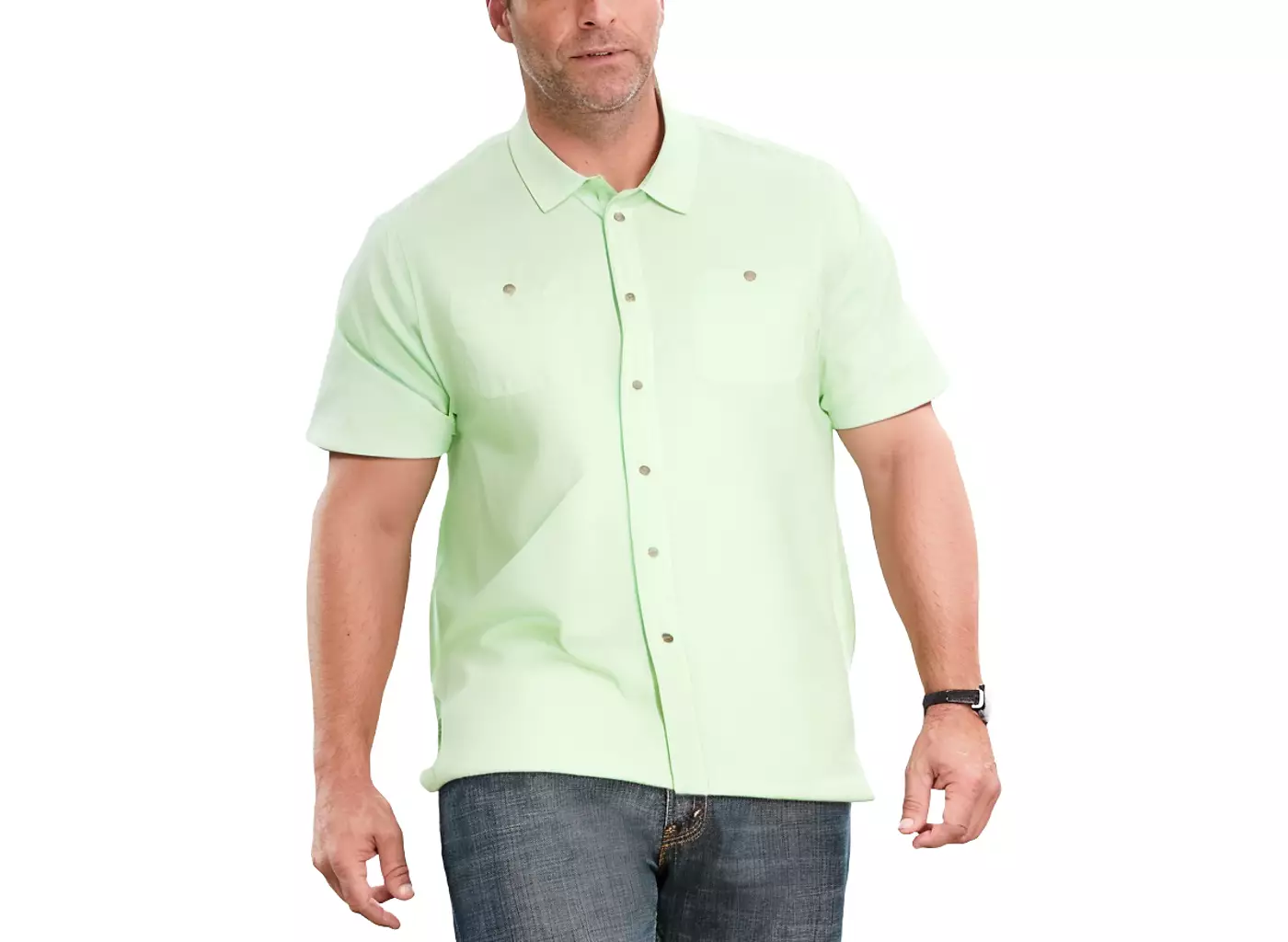 Спортивная рубашка KingSize Big & Tall с коротким рукавом и карманом