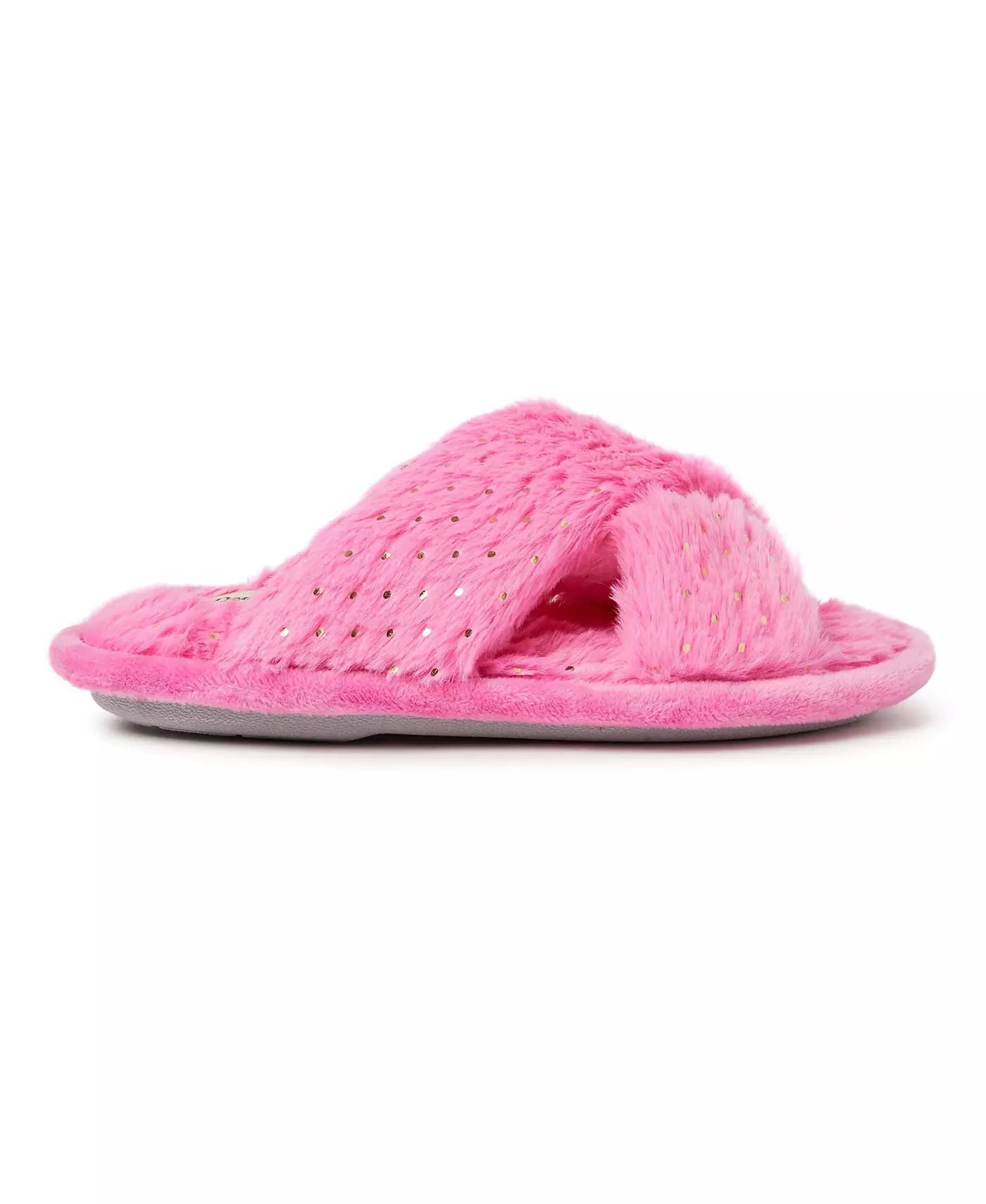 Тапочки Dearfoams Girls Ava Crisscross Fuzzy Sparkle Slide