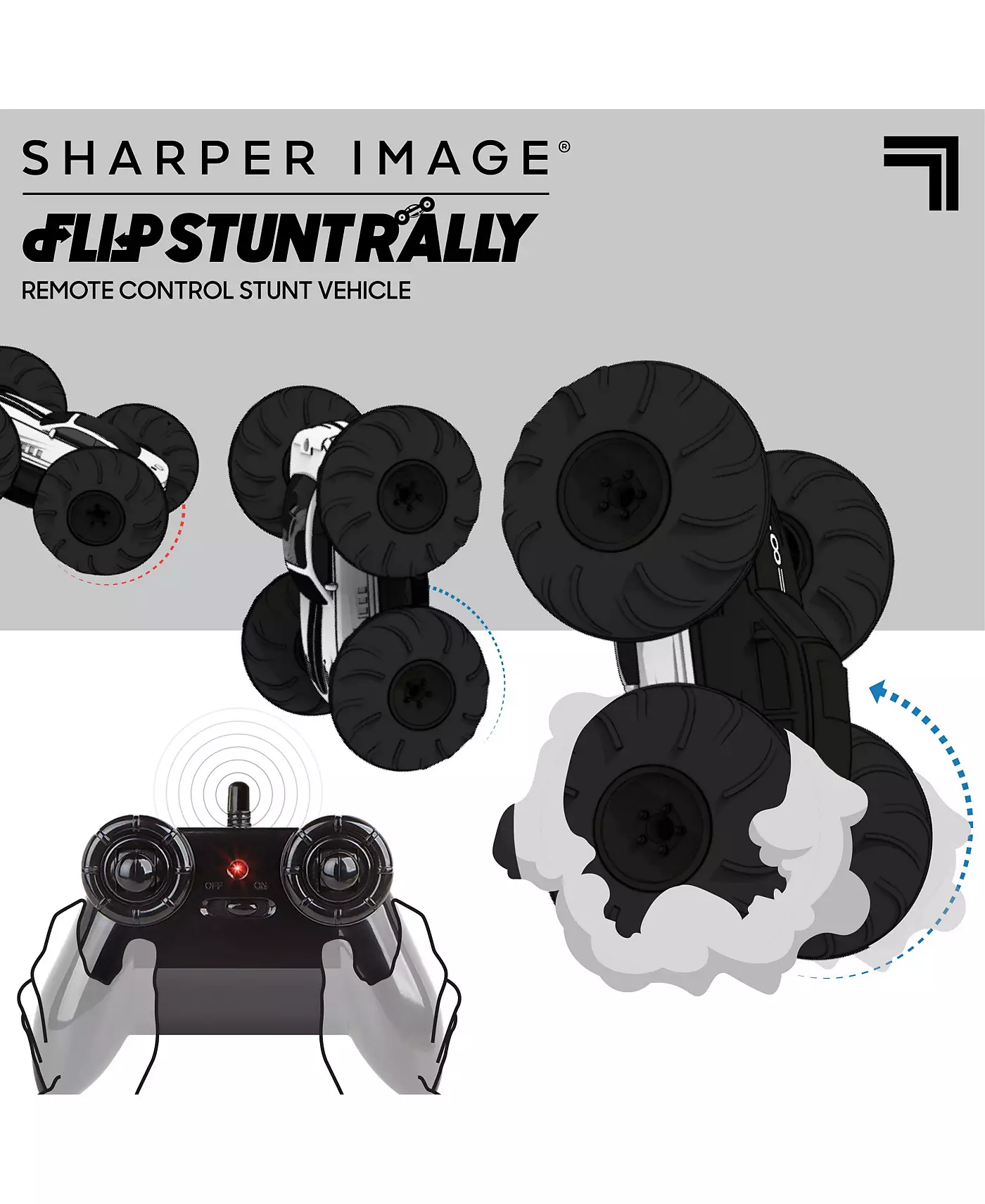 Sharper Image Toy RC Flip Stunt Rally, двухсторонний переворачивающийся автомобиль