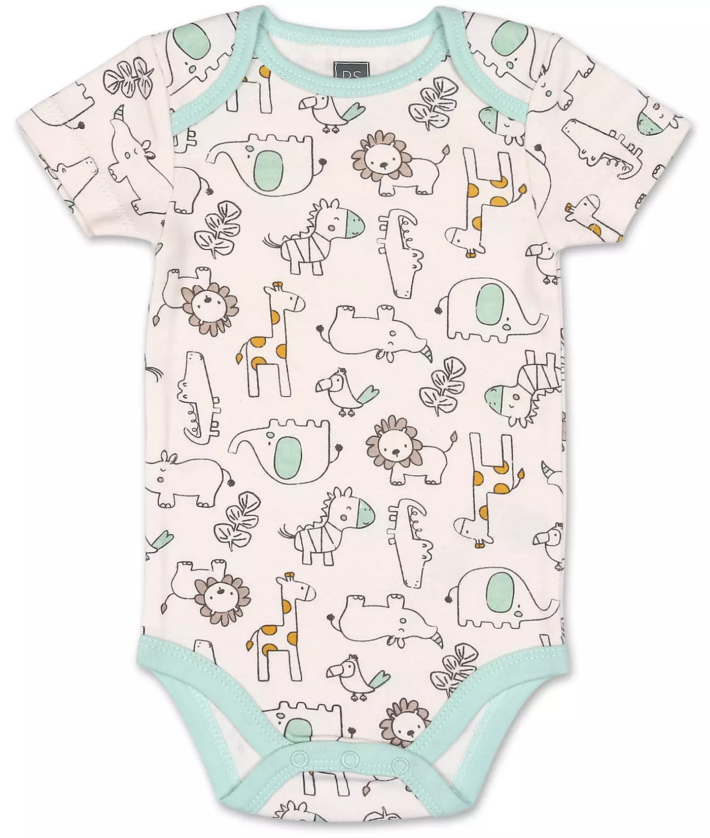 Комплект боди с короткими рукавами для мальчика или девочки Peanutshell, 5 шт., сафари, черный, белый, шалфей, звезды