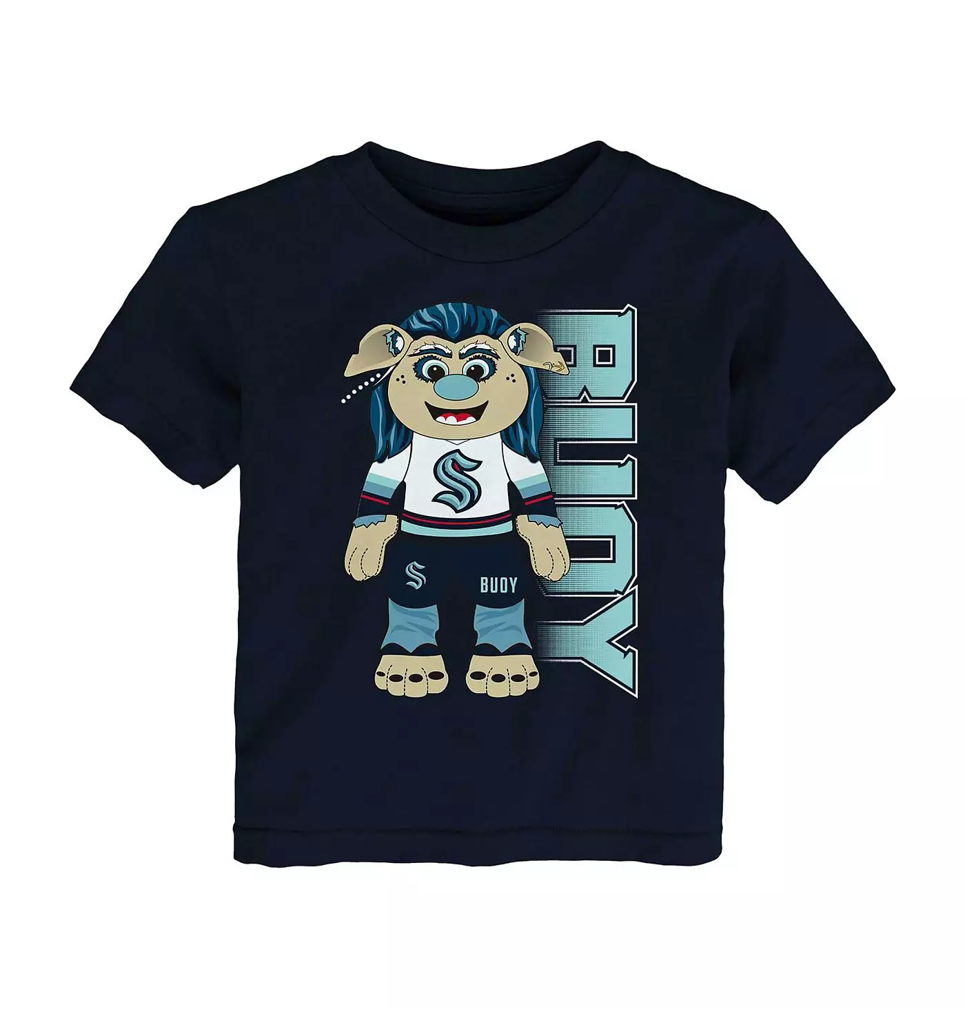 Футболка Outerstuff Toddler Boys and Girls Deep Sea Blue Seattle Kraken Mascot Cheer