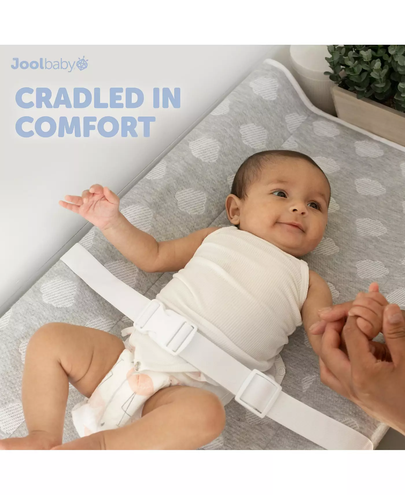 Детский контурный пеленальный столик Jool Baby - водонепроницаемый и нескользящий дизайн, в комплект входит удобный, дышащий и моющийся чехол