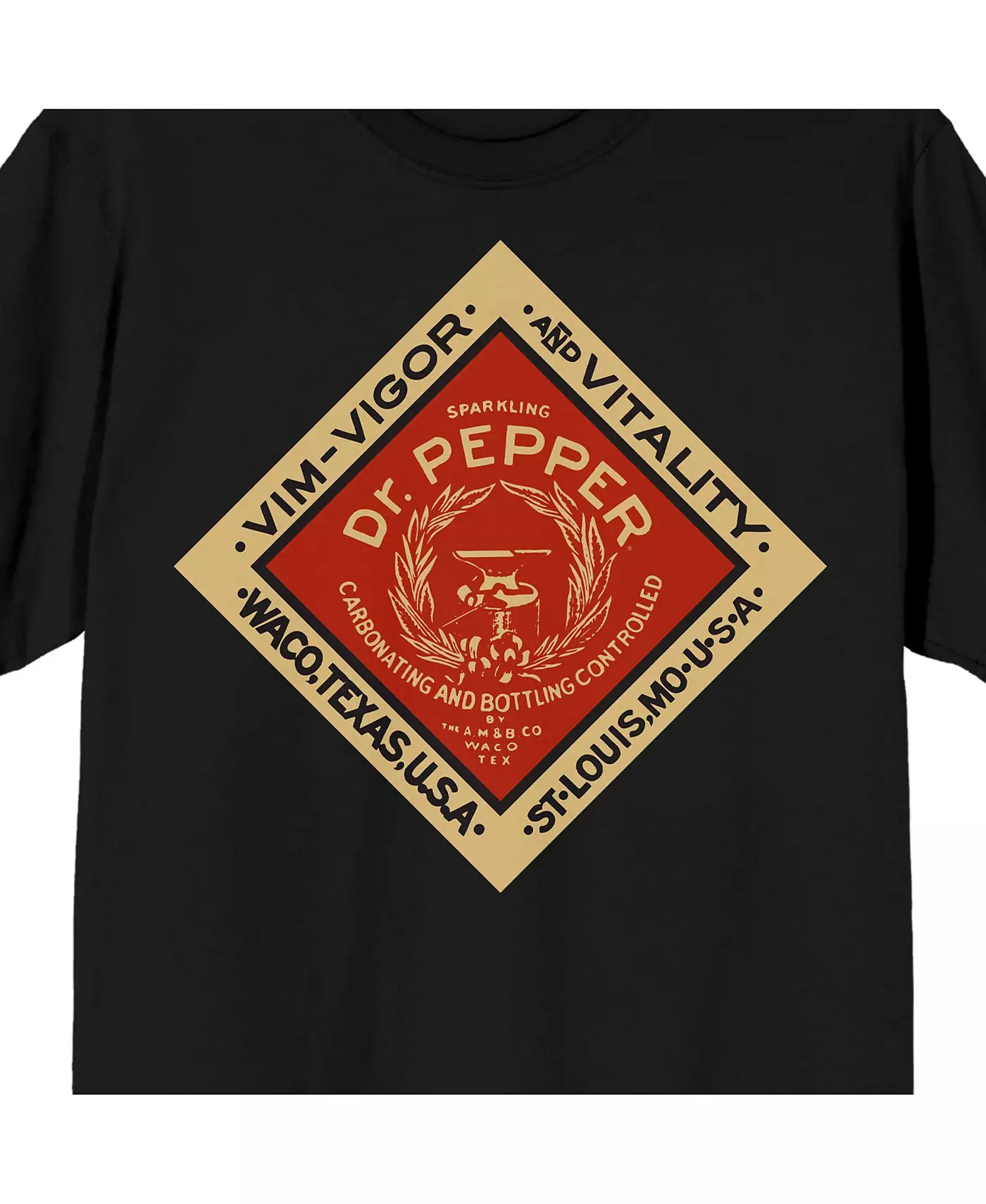 Черная футболка Dr. Pepper Big & Tall Vintage Diamond Logo с круглым вырезом и коротким рукавом - 4XL