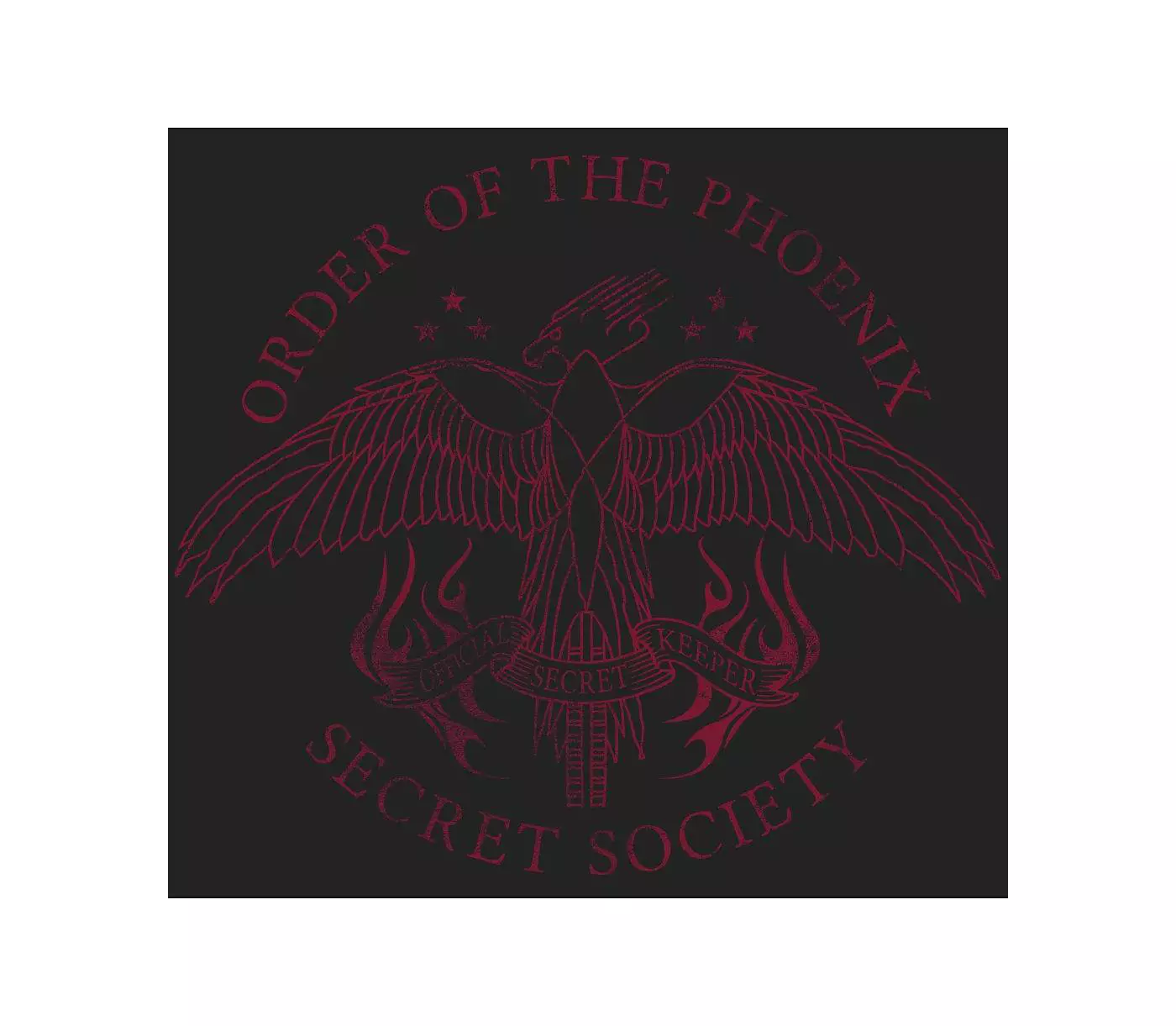 Футболка Гарри Поттер Большой и Высокий Орден Феникса Символ Черная-4XL