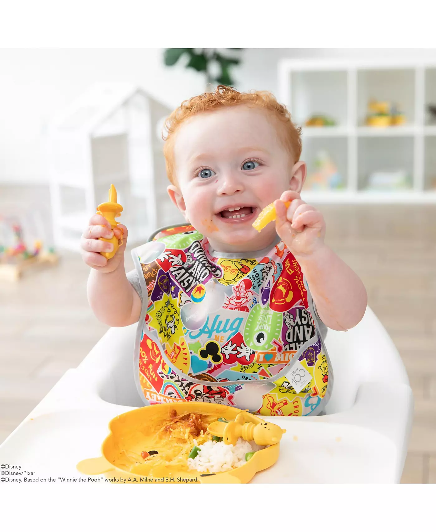 Bumkins Baby Disney 100 счастливых лиц супер нагрудники, упаковка из 2 шт.