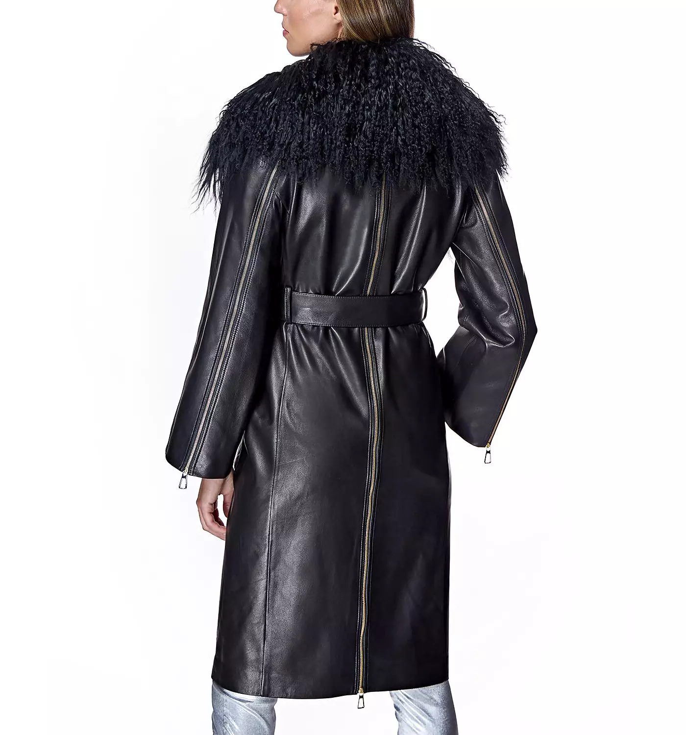 Женское кожаное пальто Julia & Stella By Maximilian с отделкой из овчины