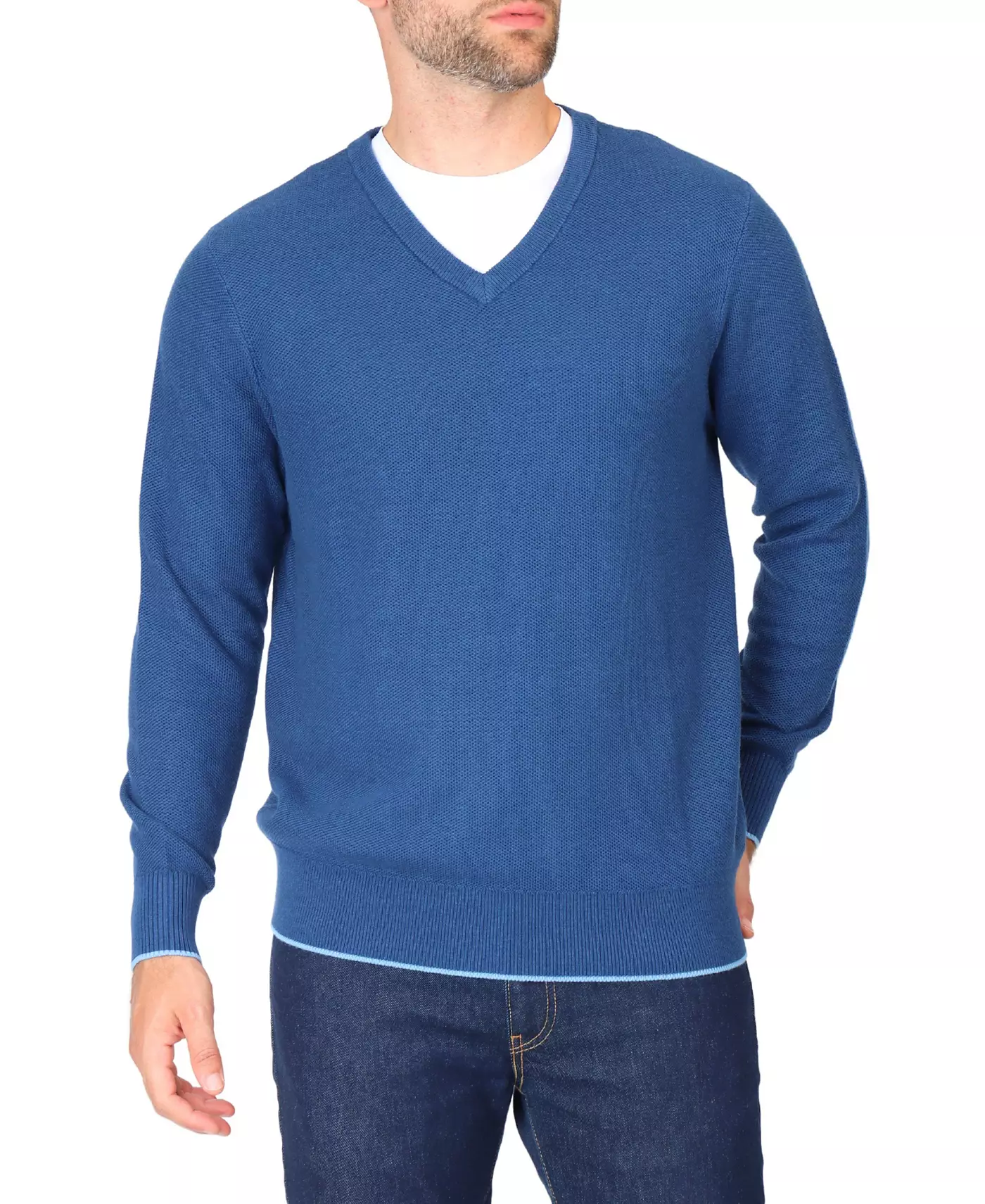 Мужской свитер Tailorbyrd с текстурированной вафельной структурой и V-образным вырезом