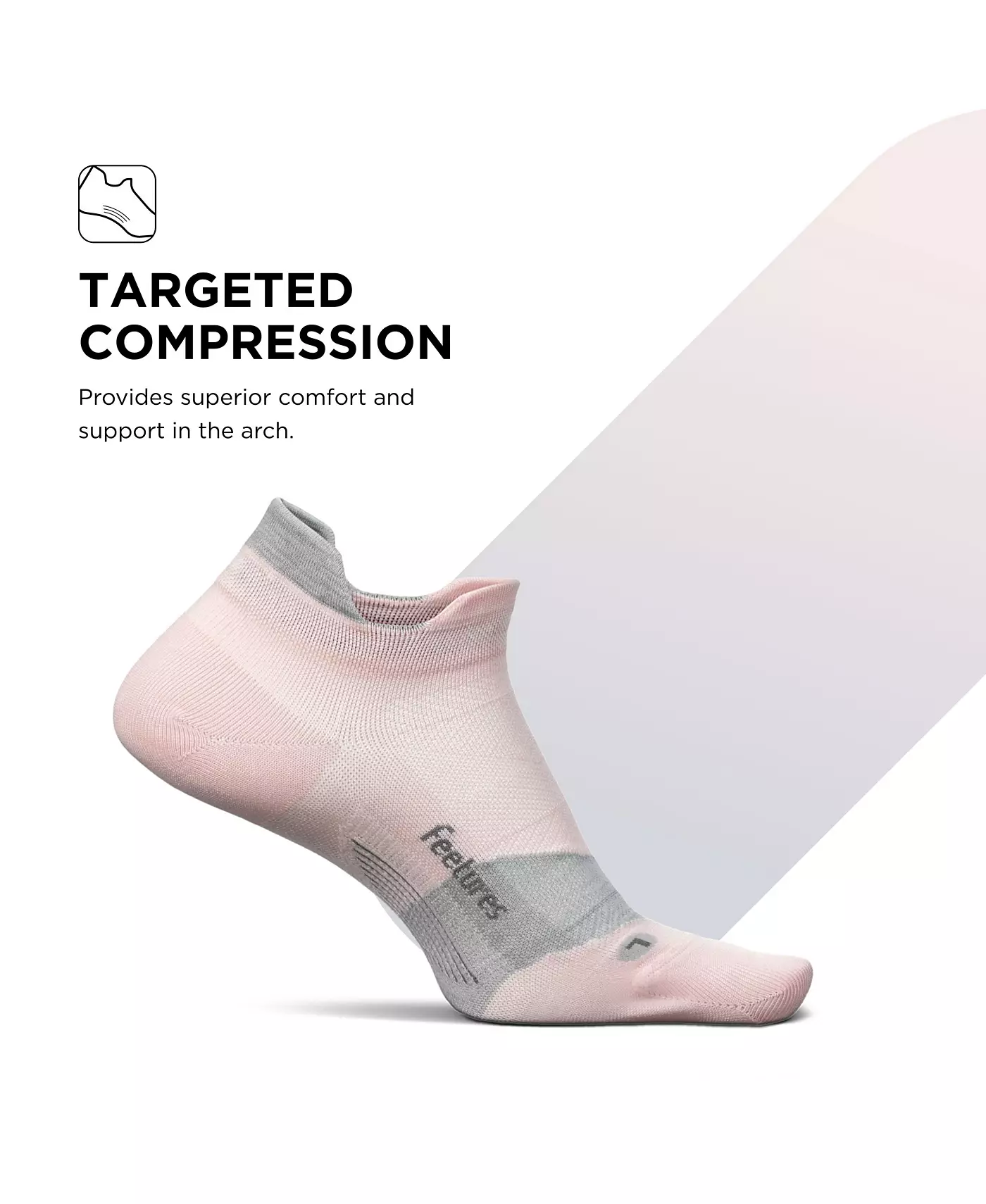 Носки мужские Feetures Elite Ultra Light Cushion Ankle Socks - спортивные носки с направленной компрессией - розовые