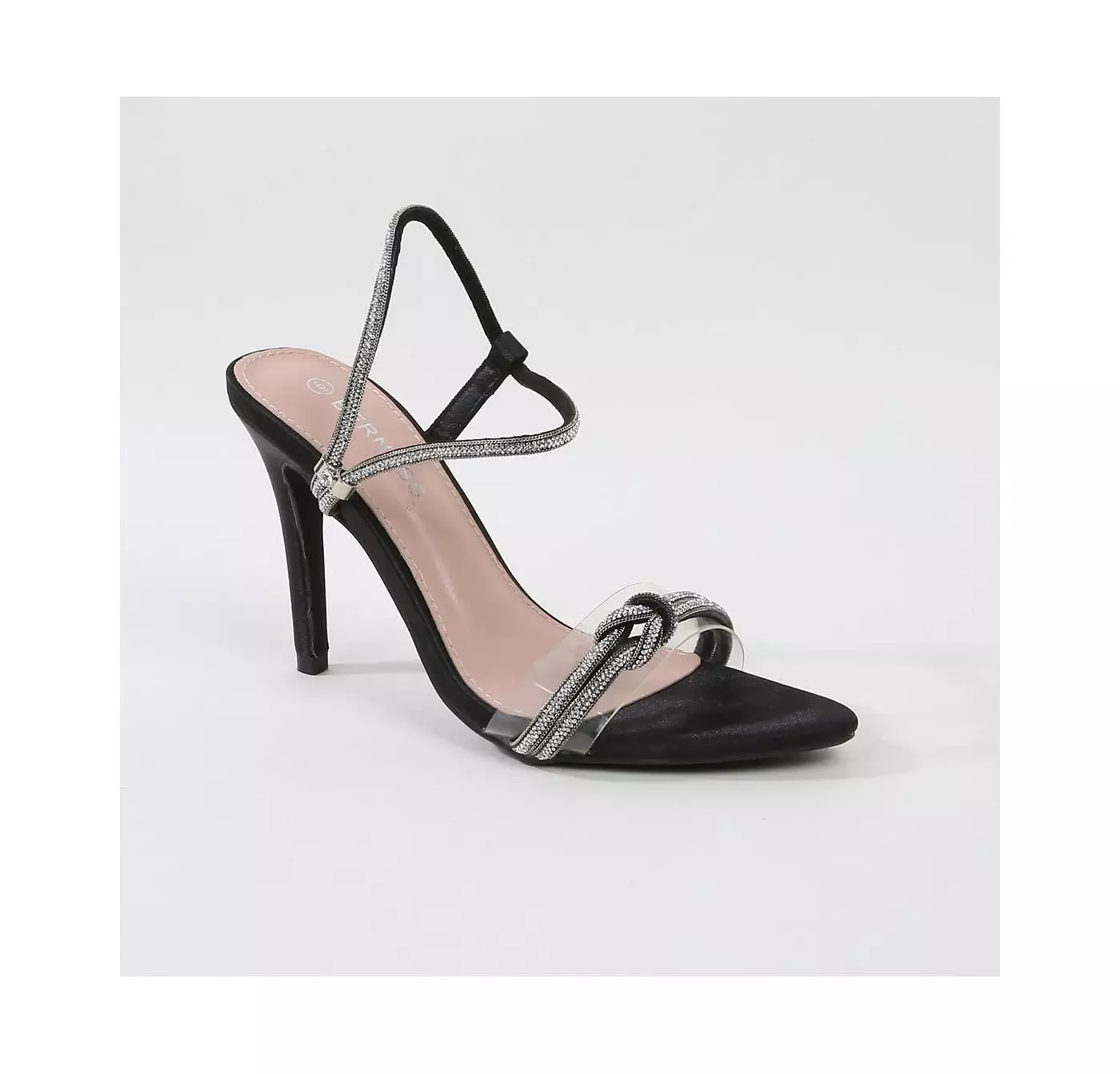 Сандалии BERNESS на рубиновом каблуке с узлом из стразов