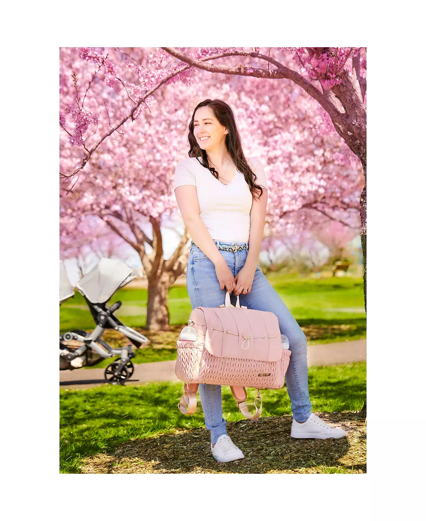 Hannah & Sophia Hannah&Sophia Belle Рюкзак-трансформер для подгузников и сумка-мессенджер в цвете Moonmist Blue