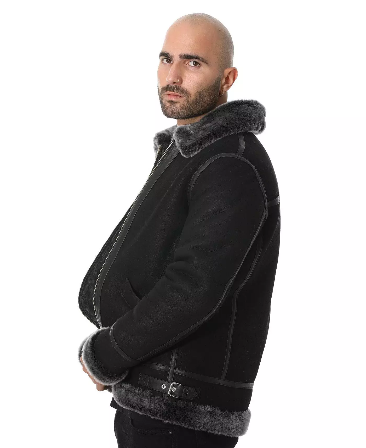 Мужская куртка Furniq UK из овчины в байкерском стиле, винтажная, как у верблюда, с бежевой вьющейся шерстью