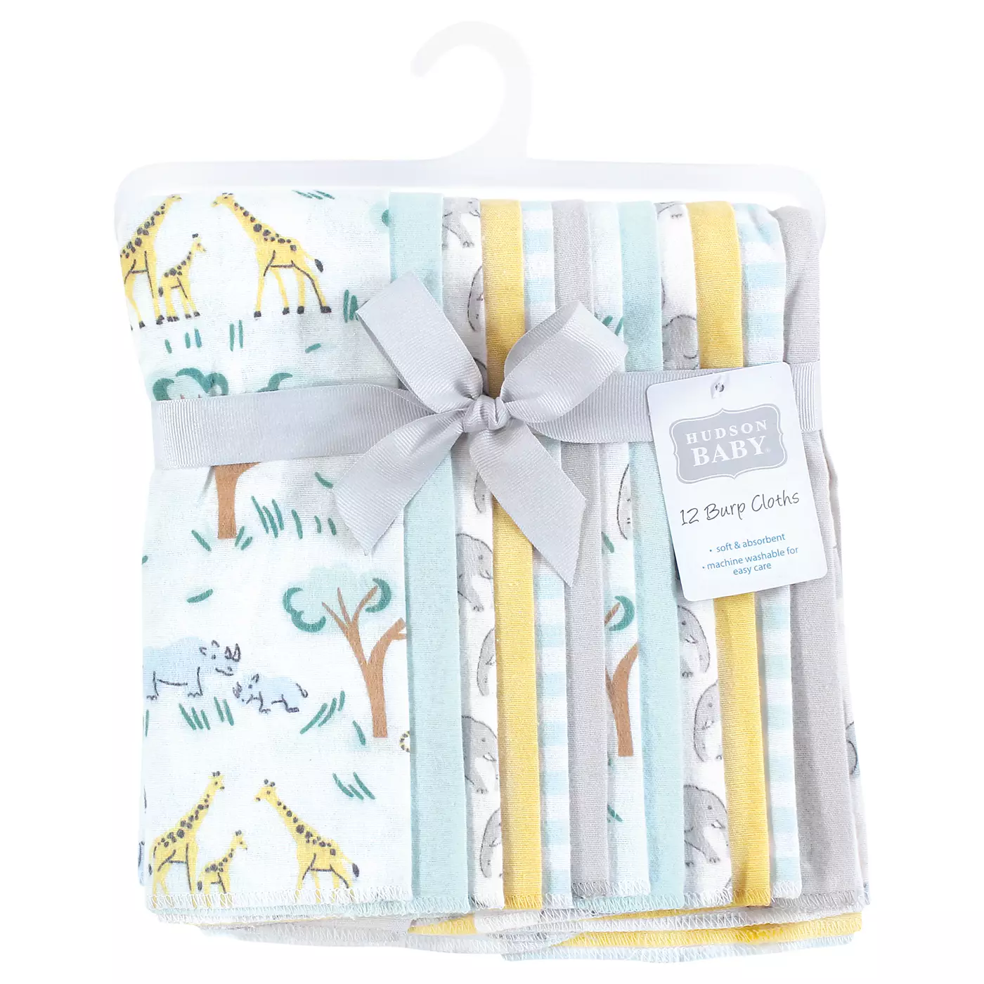 Детские хлопковые фланелевые пеленки Hudson Baby, упаковка из 12 штук, Safari Friends, один размер