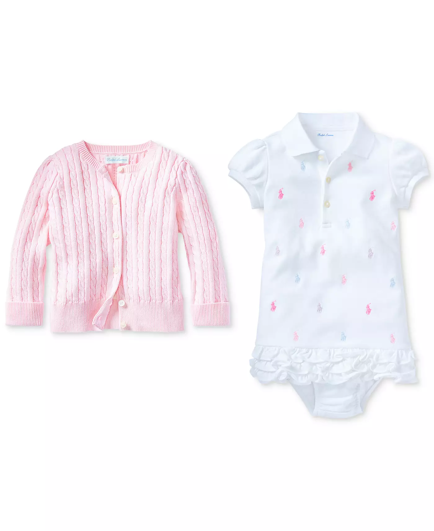 Polo Ralph Lauren Baby Girls Pony Идеальный ансамбль