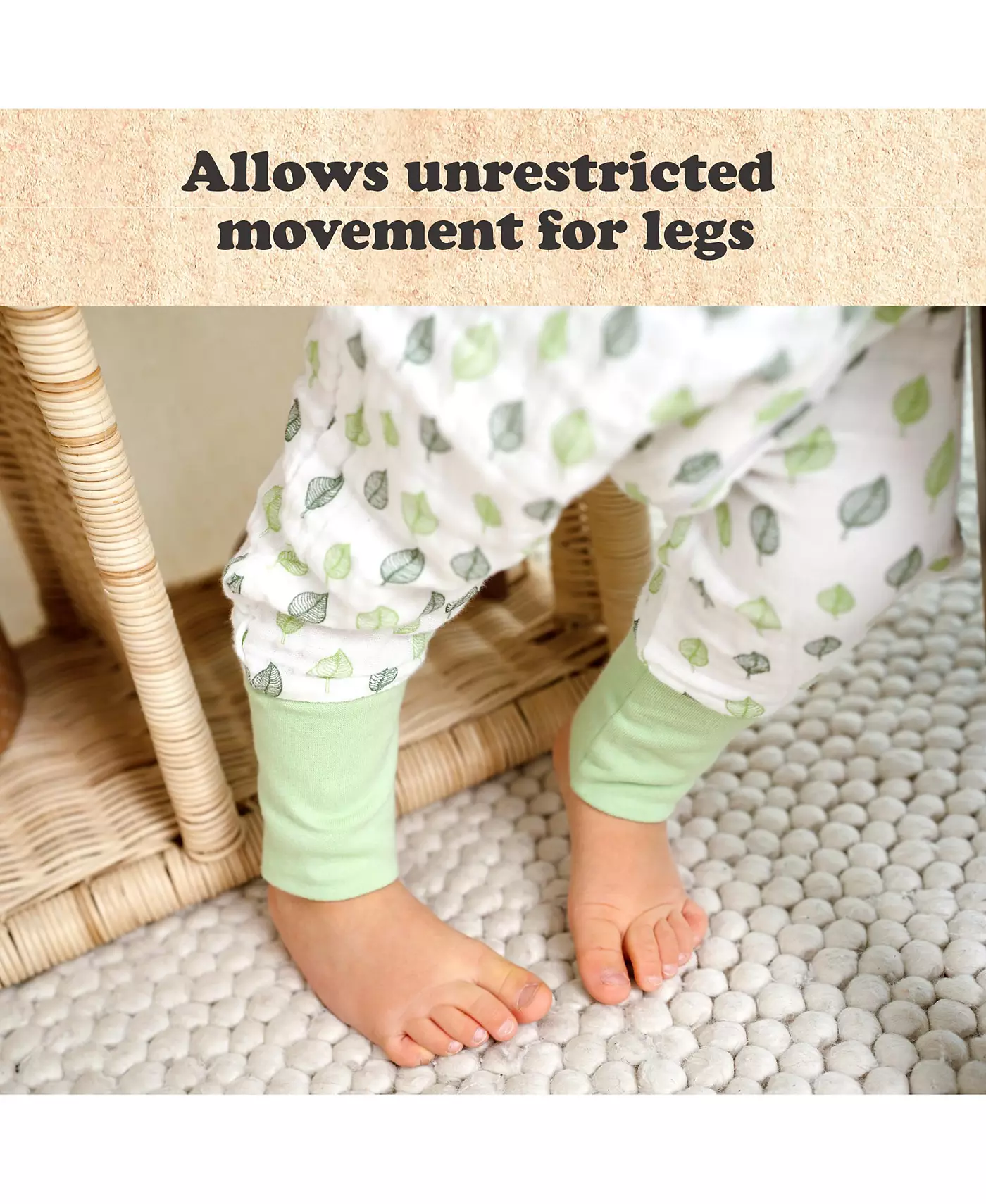 Bublo Baby Спальный мешок для малышей с ножками - 3T-4T Одеяло для ношения - Муслиновый спальный мешок с ножками - 0,5 TOG