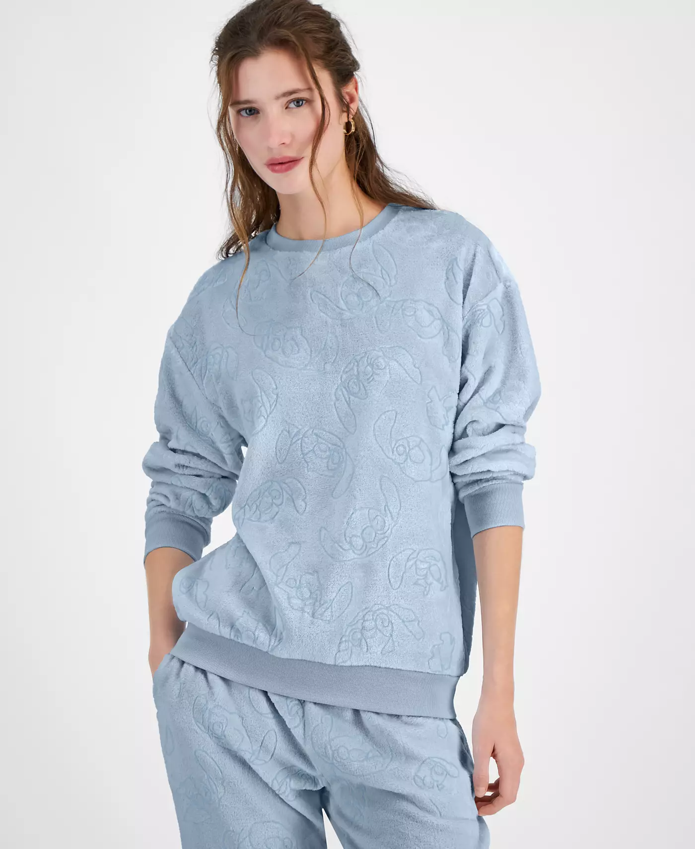 Свитшот Disney Juniors' Stitch с тиснением из велюра