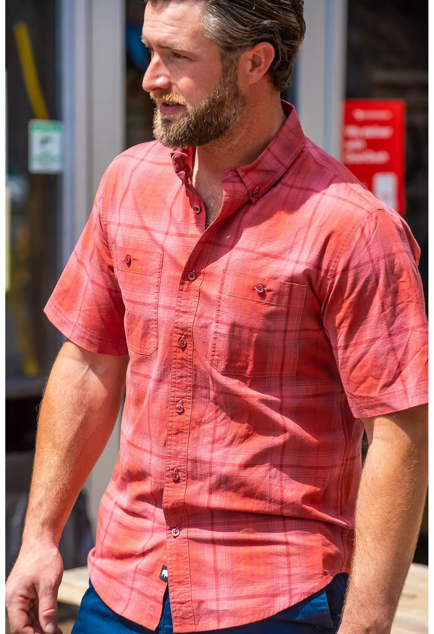 Мужская рубашка Mountain Khakis Dune с коротким рукавом из тканого материала